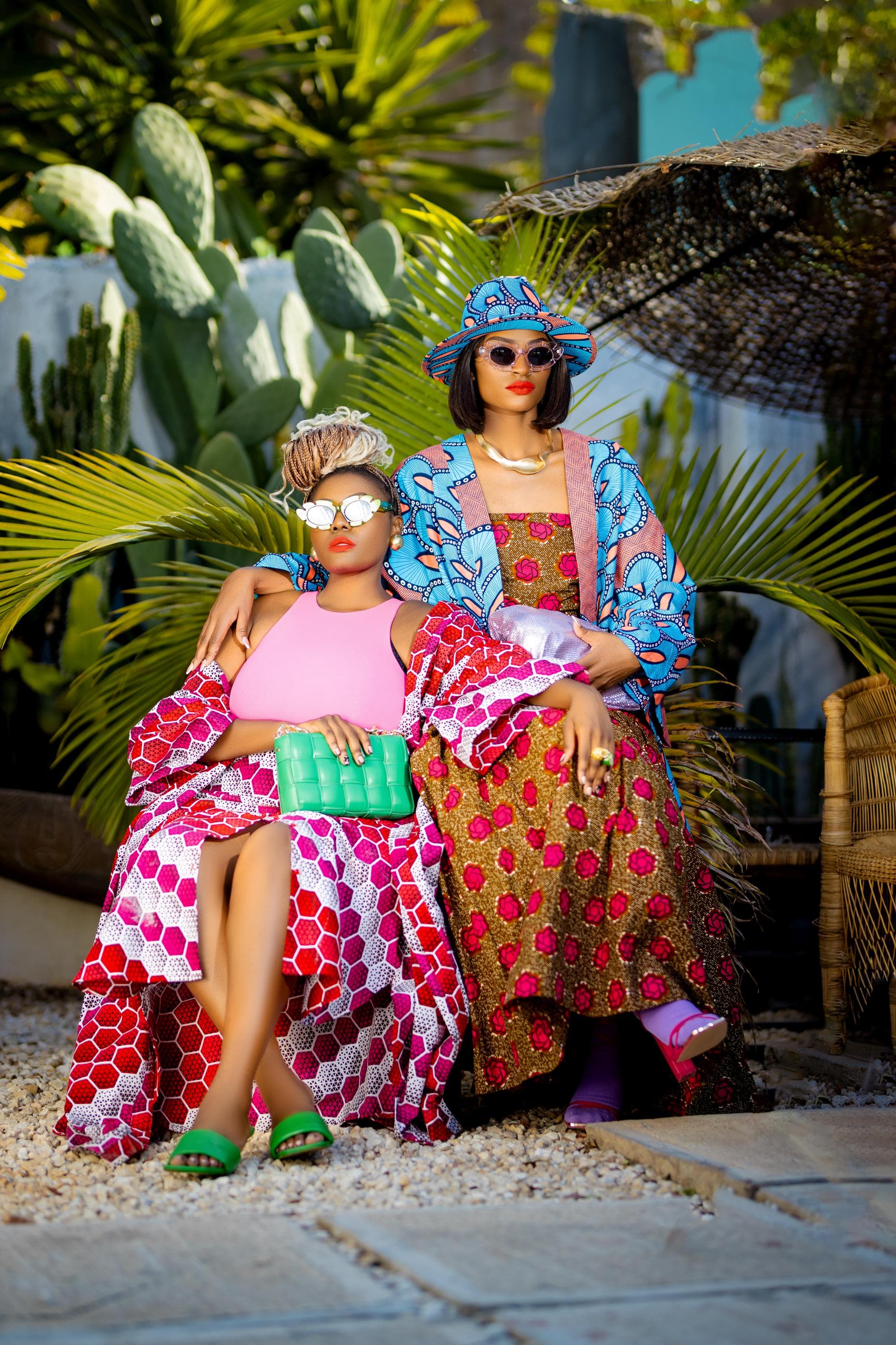 Nana Oversized Ankara African Print Oversized Midi Kimono Robe & Hat M-2XL/8-18US - image 4
