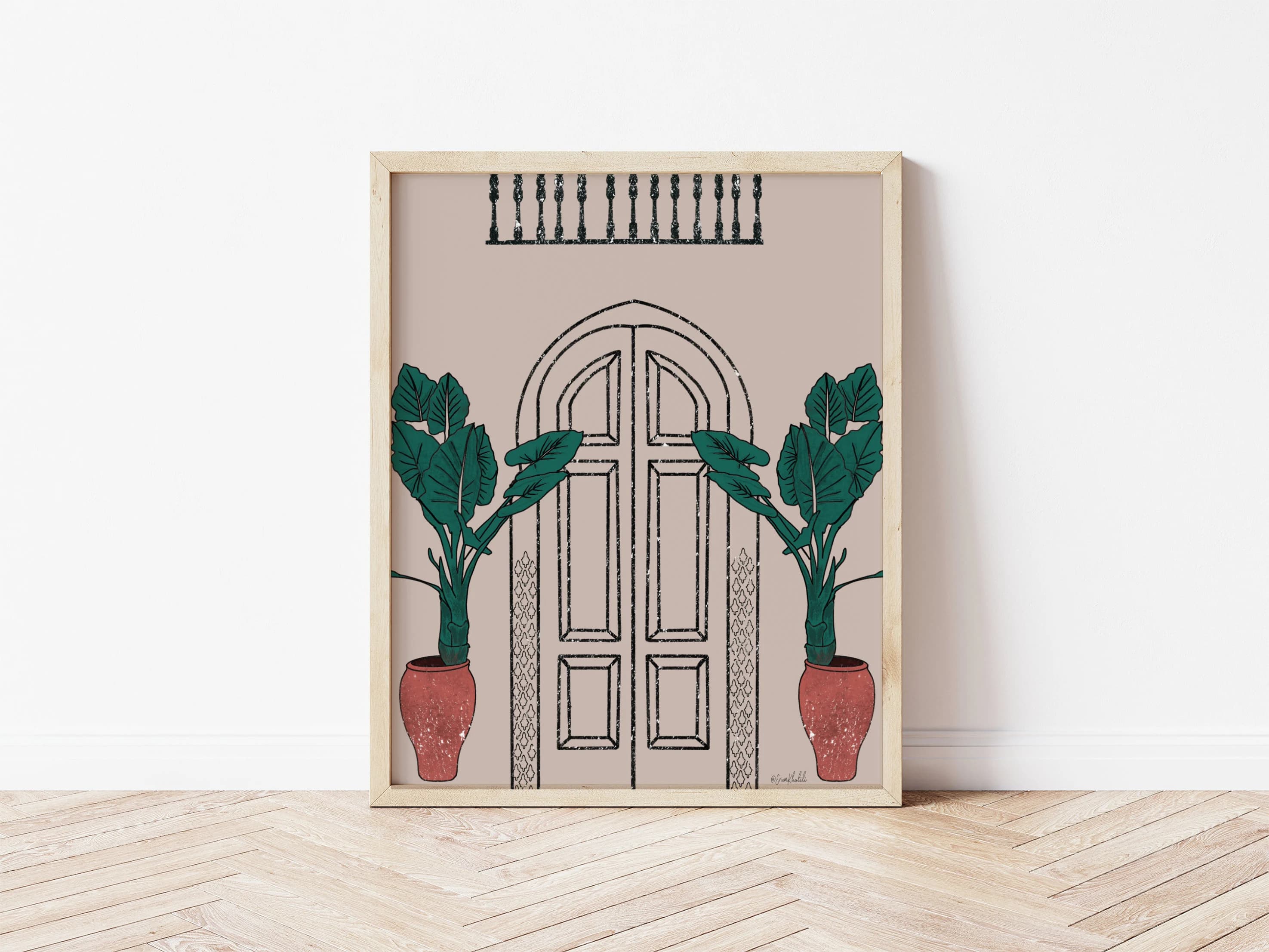 Boho Wall Art | Islamic architecture artwork| Istanbul home decor | Modern Gallery | Art Print| Living Room Design | Moroccan Door Drawing - image 3