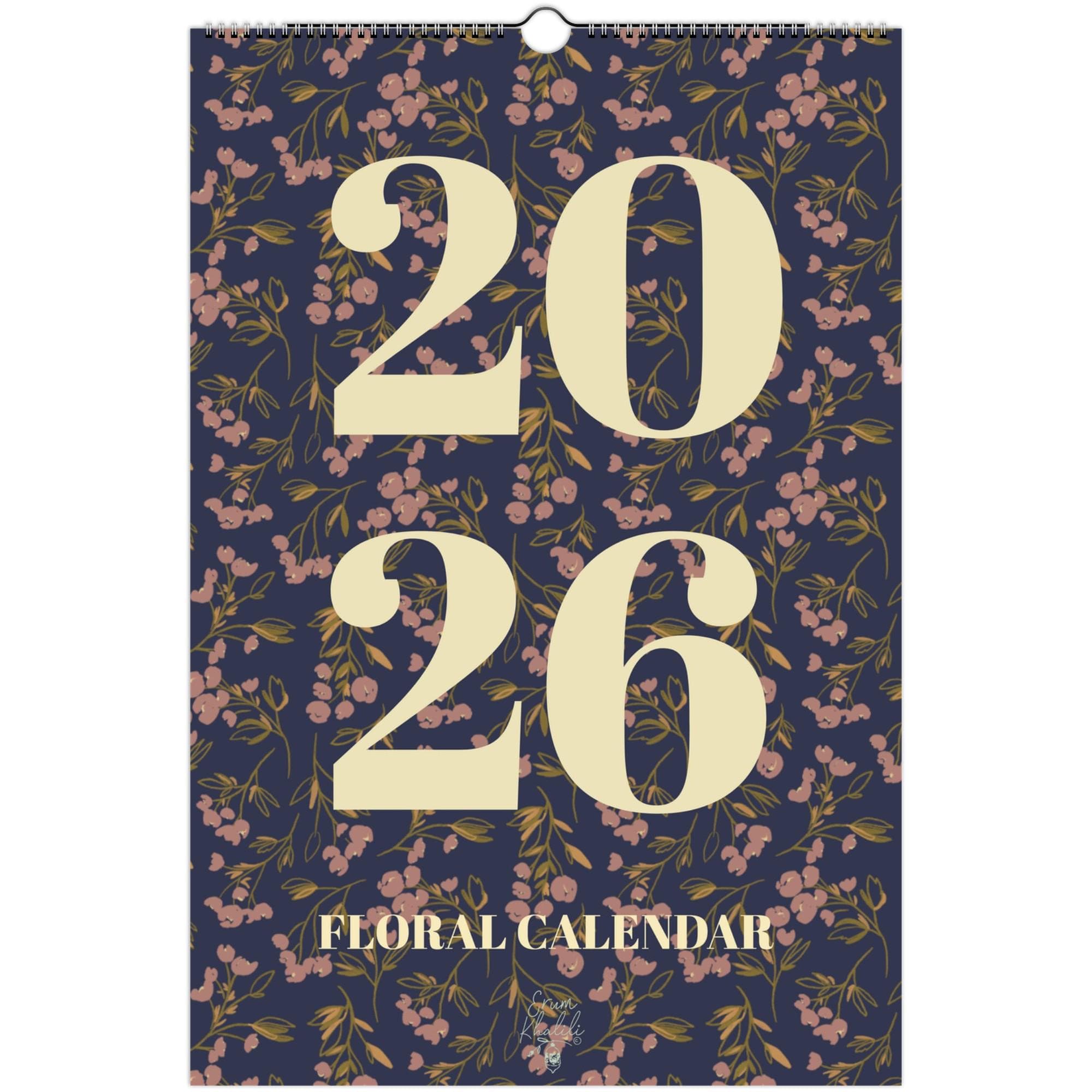 Floral Hanging Wall Calendar 2026, Original Floral Artwork - image 3