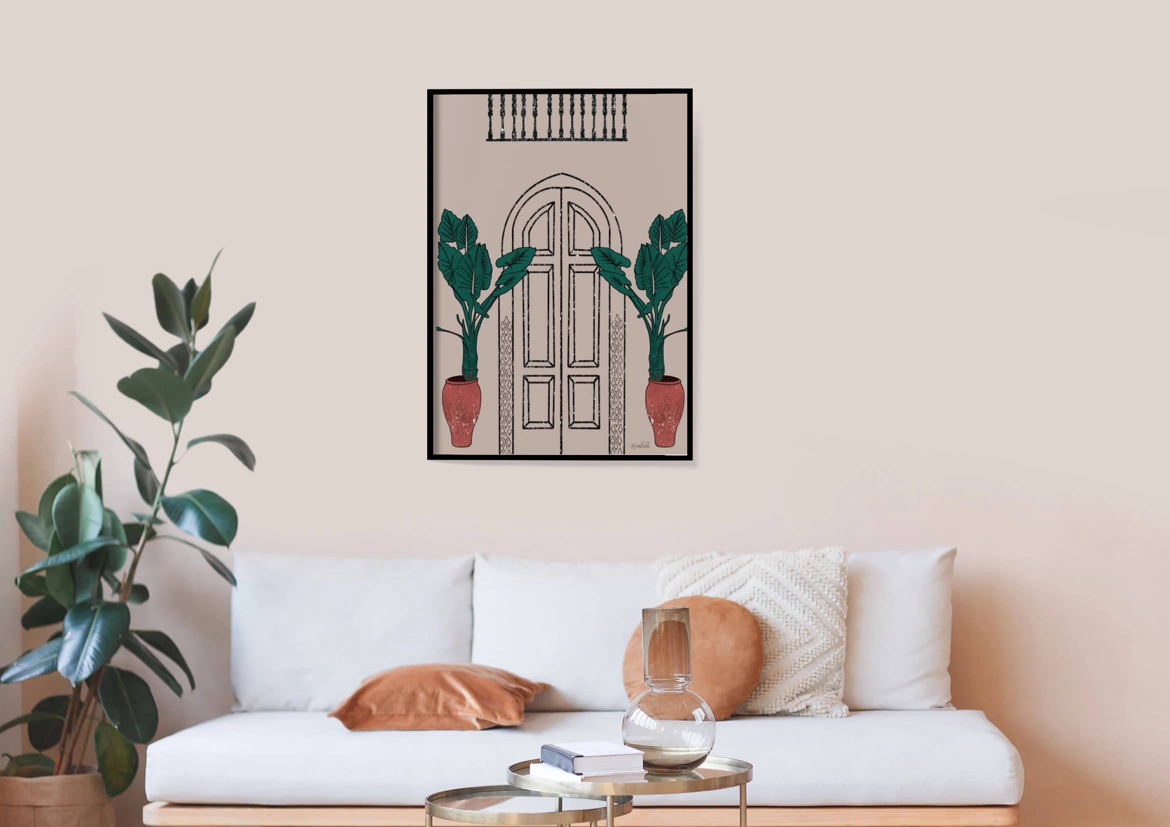 Boho Wall Art | Islamic architecture artwork| Istanbul home decor | Modern Gallery | Art Print| Living Room Design | Moroccan Door Drawing - image 4
