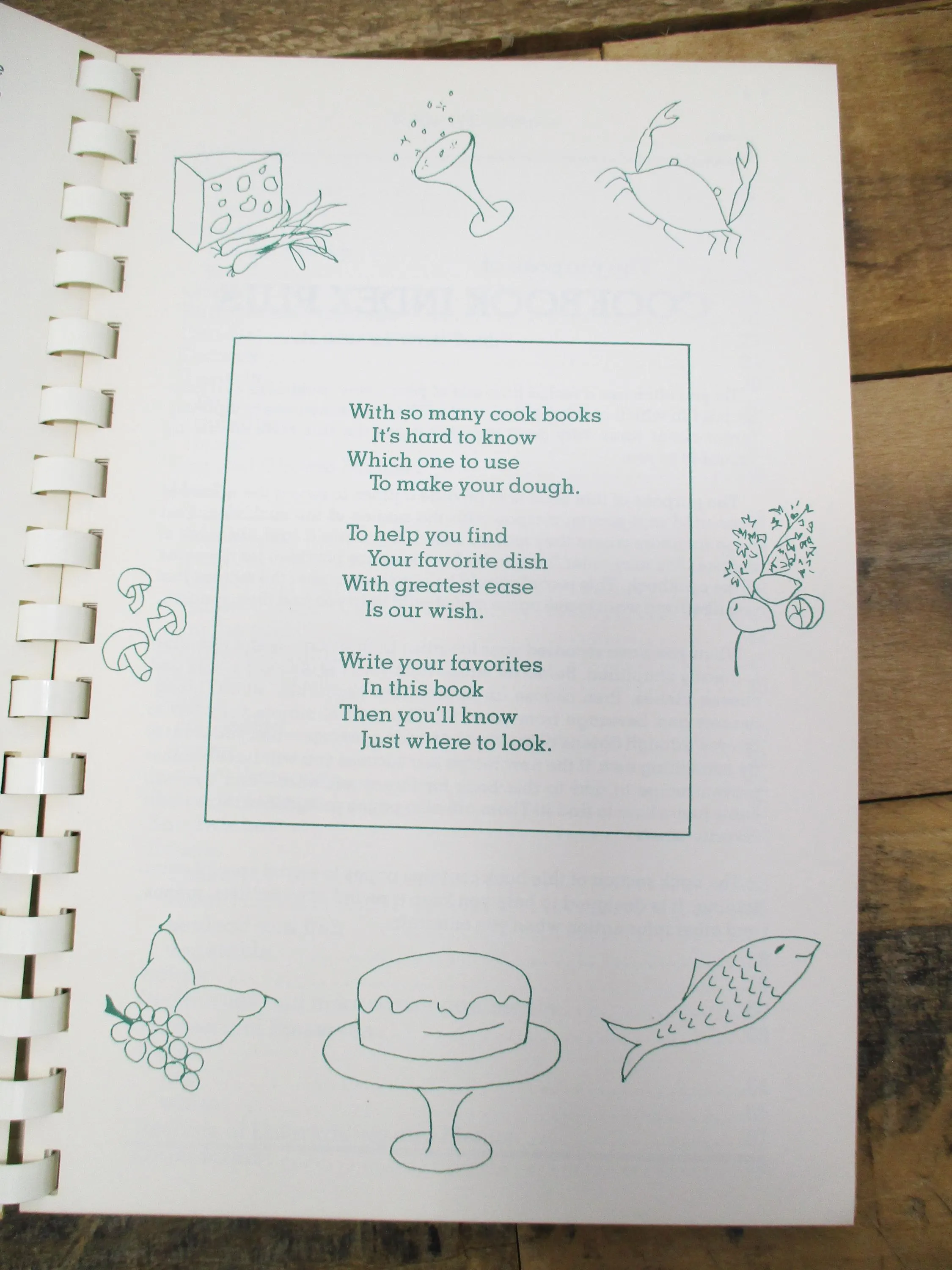 Unused 1980 Cookbook Index Plus Record of Entertaining and Menus - image 5
