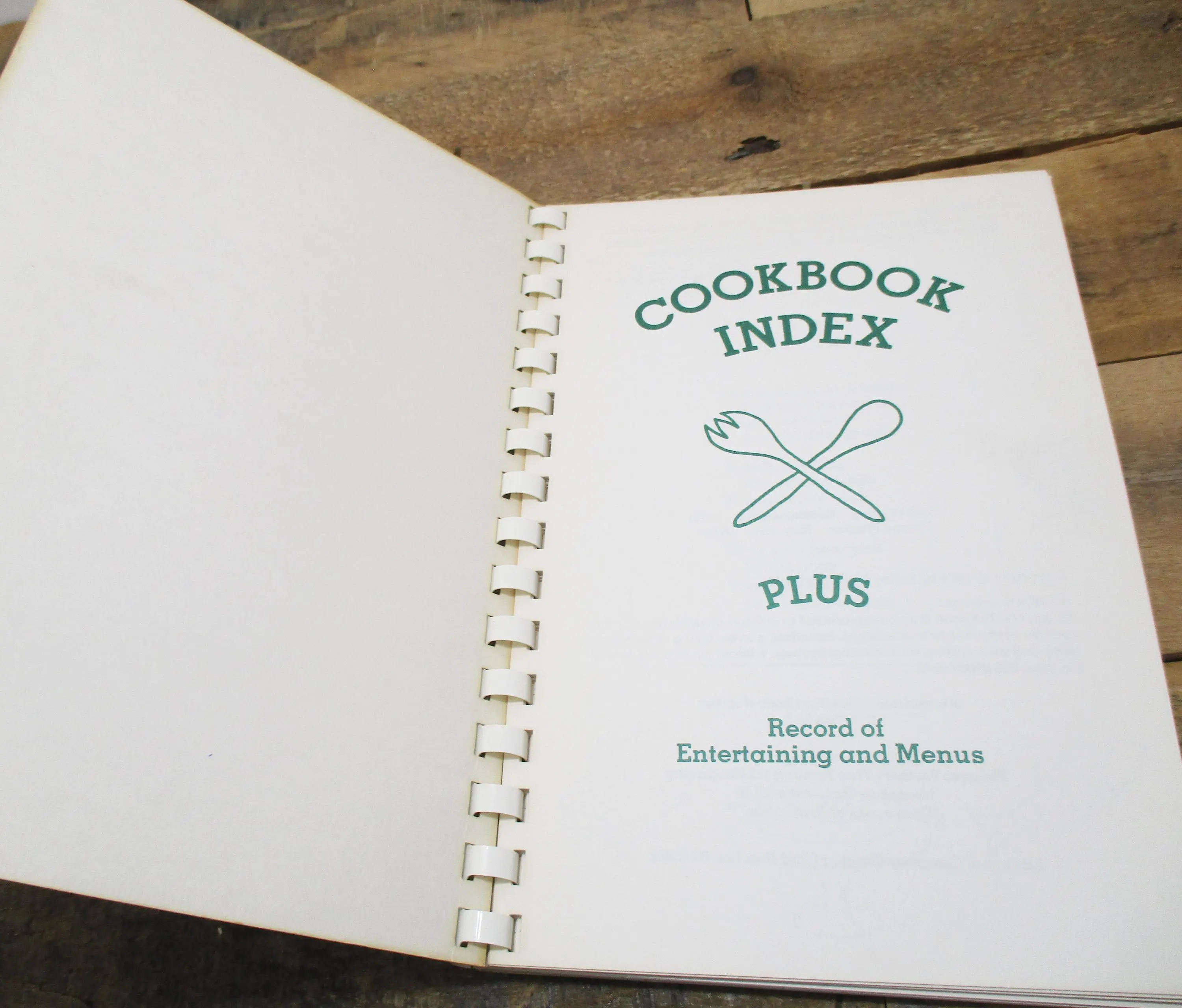 Unused 1980 Cookbook Index Plus Record of Entertaining and Menus - image 4