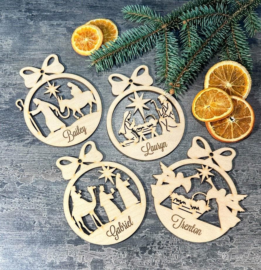 Nativity scene ornaments, Religious Christmas ornaments Custom - image 5