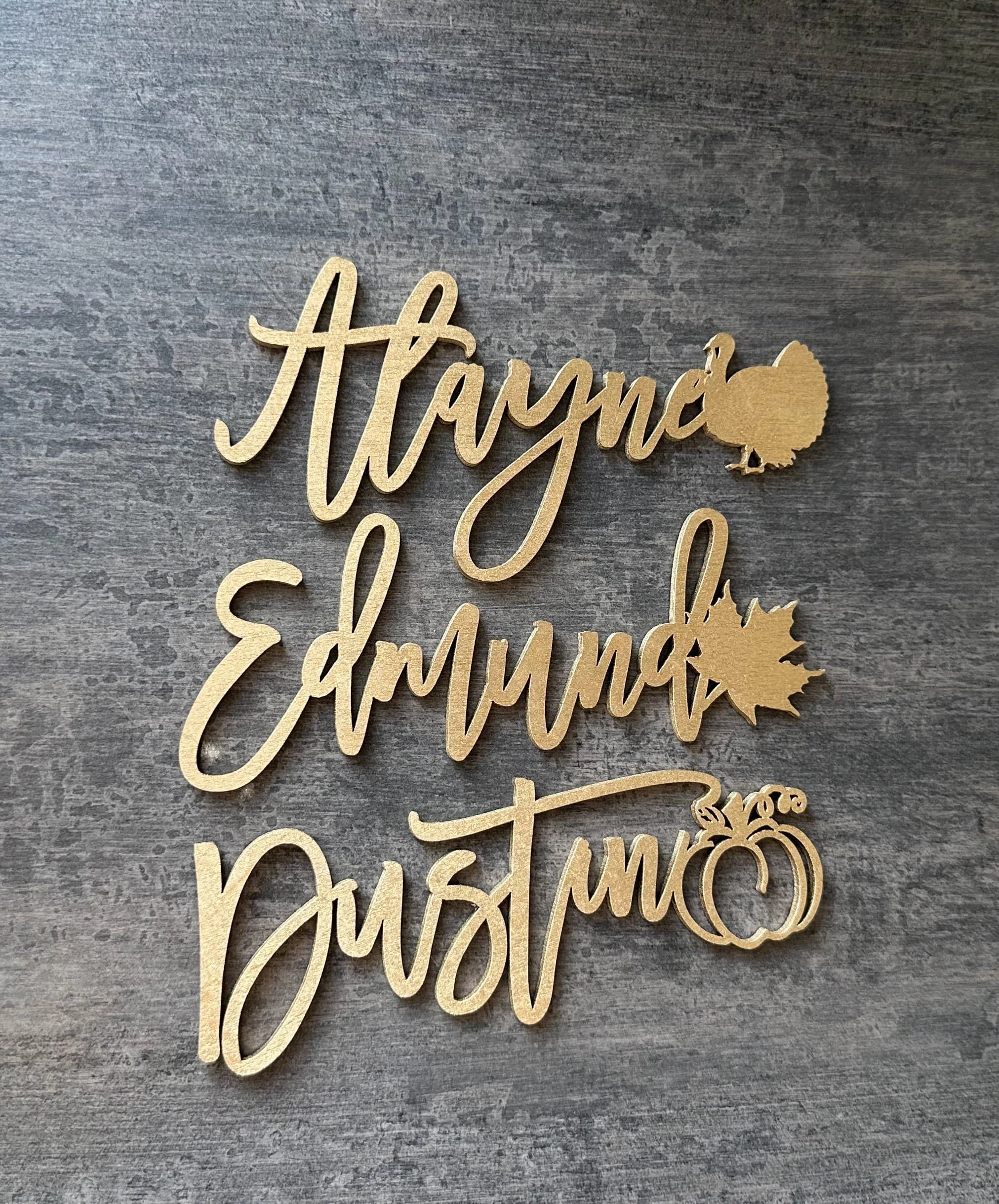 Thanksgiving place cards Thanksgiving table decor thanksgiving decor laser cut names thanksgiving cards Laser Cut Blessed Place Cards - image 4