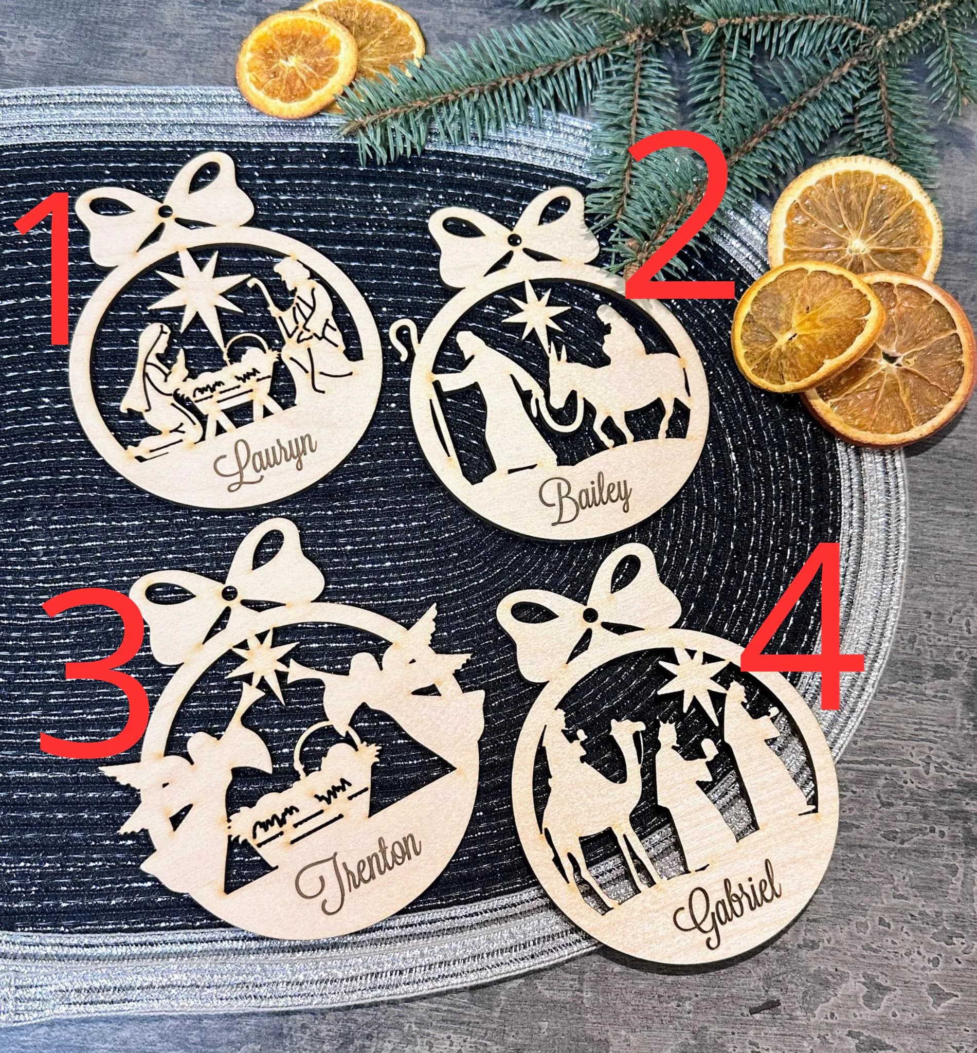 Nativity scene ornaments, Religious Christmas ornaments Custom - image 3