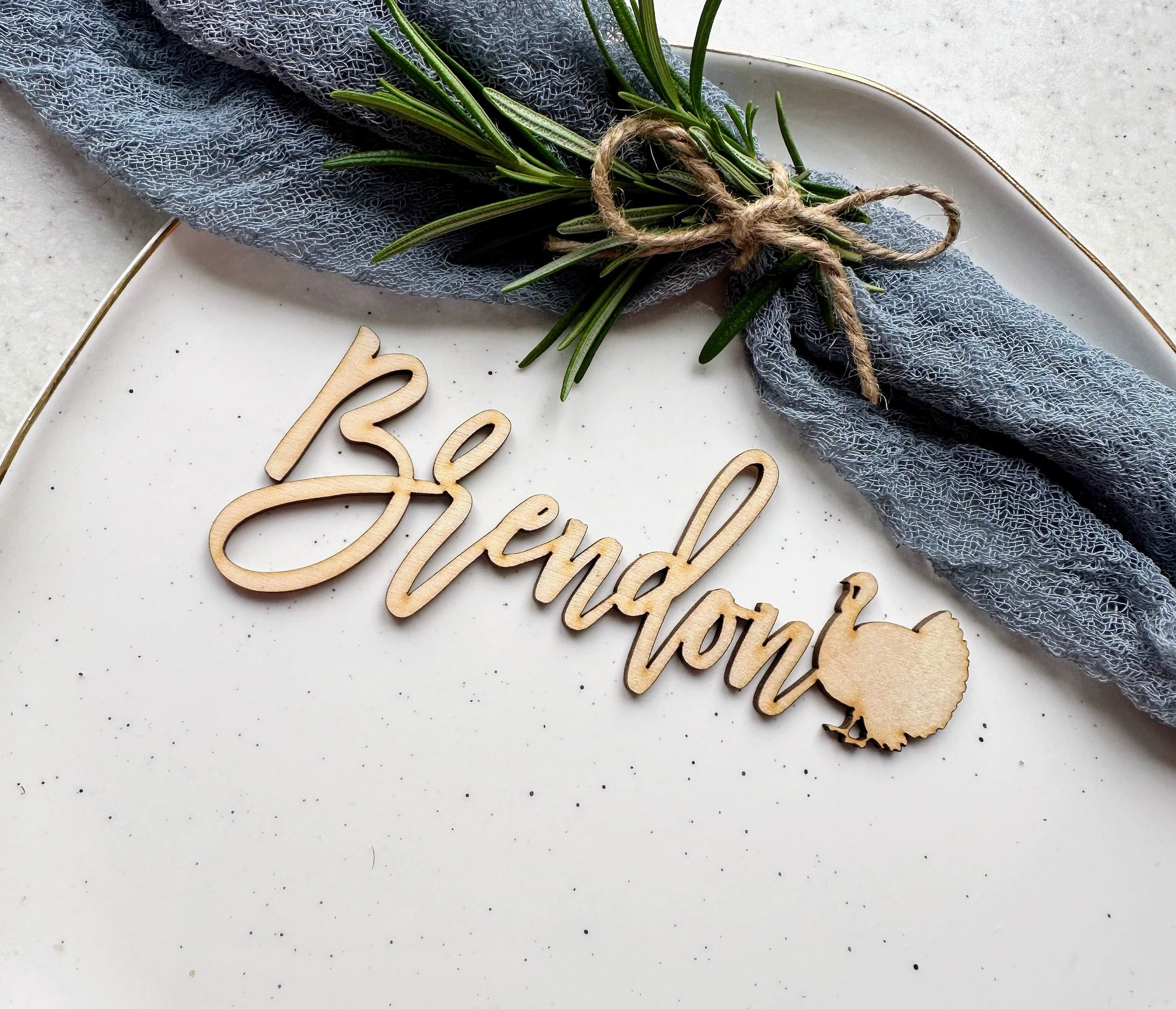 Thanksgiving place cards Thanksgiving table decor thanksgiving decor laser cut names thanksgiving cards Laser Cut Blessed Place Cards - image 5