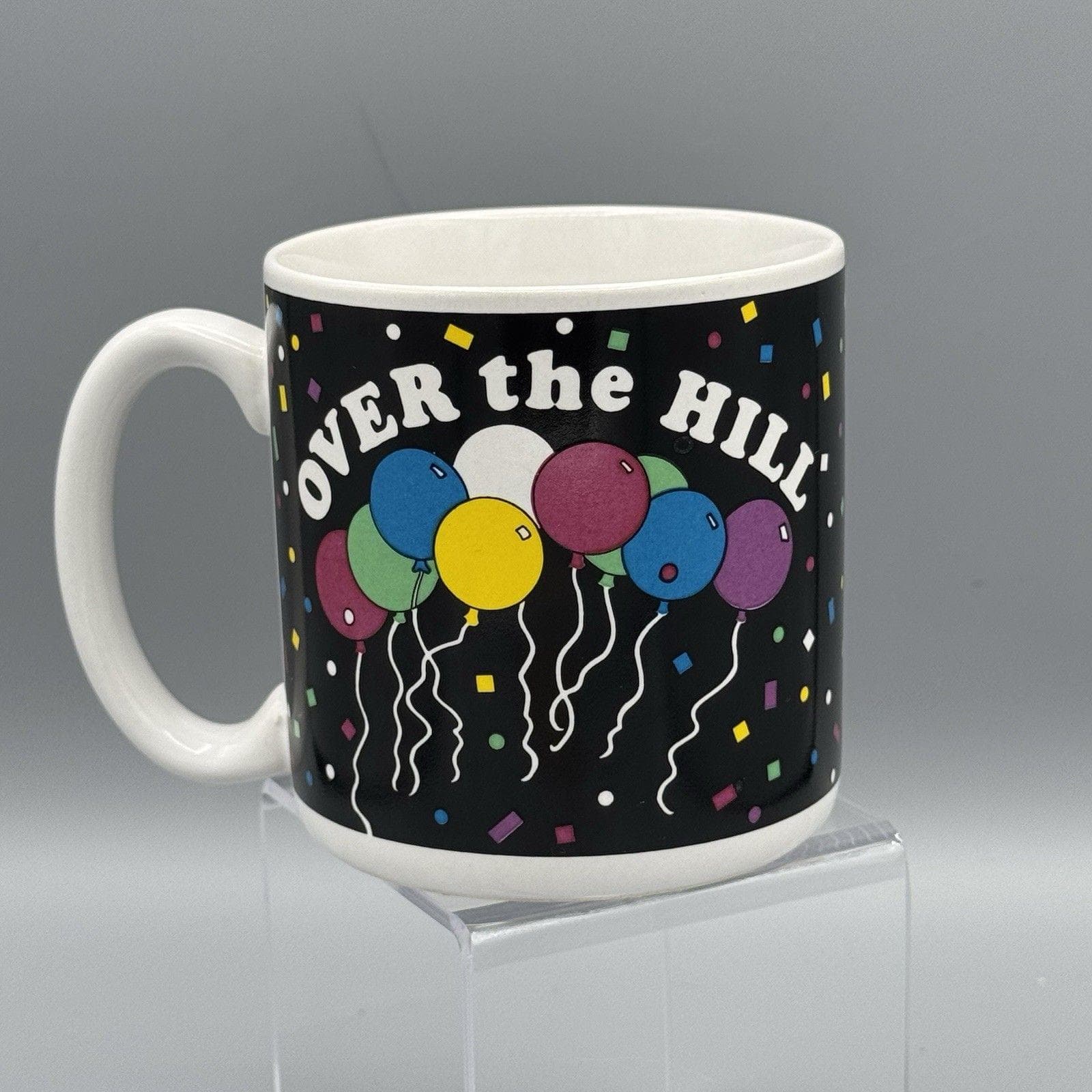 1990 Flowers Inc Balloons Over The Hill Coffee Tea Mug Novelty Gag Gift Birthday