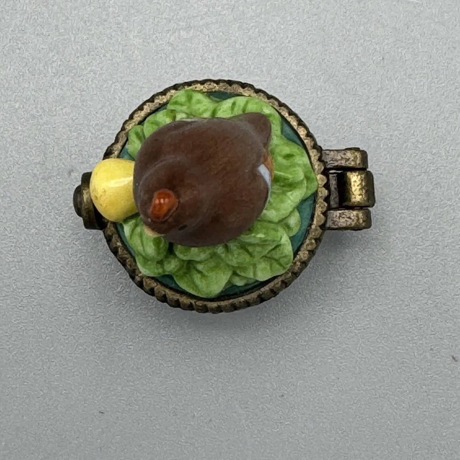 Vtg PHB Midwest of Cannon Falls Partridge in a Pear Tree Mini Hinged Trinket Box - image 5