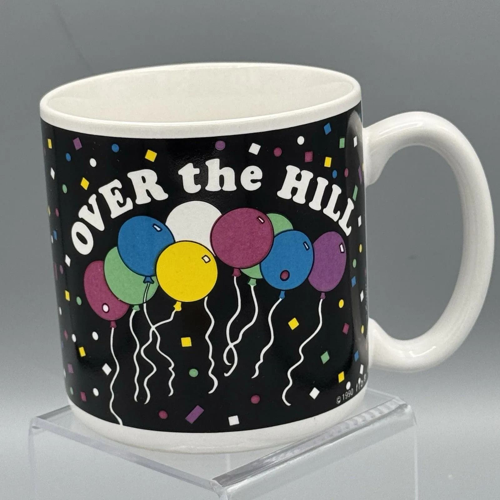 1990 Flowers Inc Balloons Over The Hill Coffee Tea Mug Novelty Gag Gift Birthday - image 4