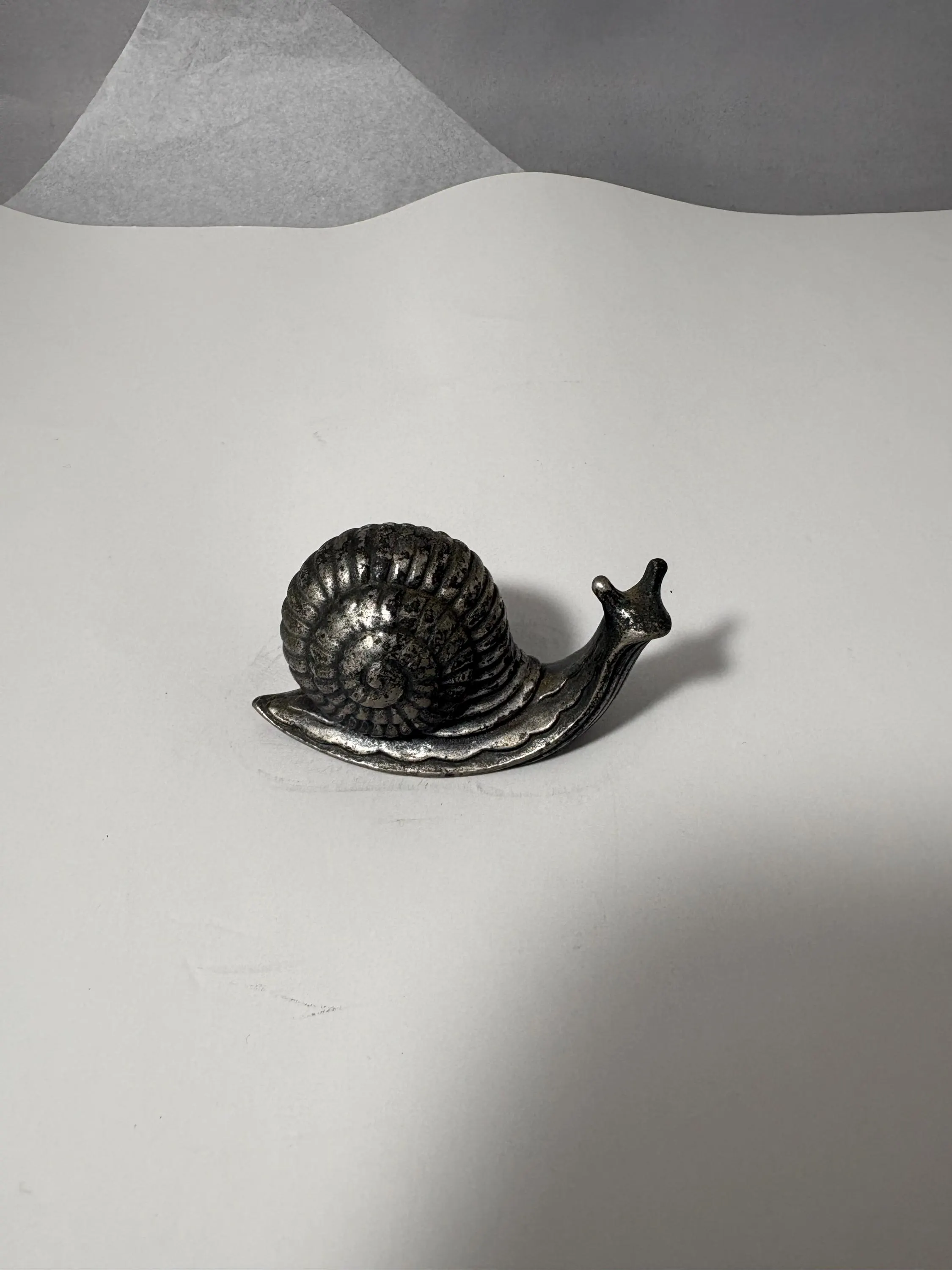 Vintage Silver Snail Paperweight, Collectible, 1980 Microfusion, Sterling Silver, Made in Italy, 1980