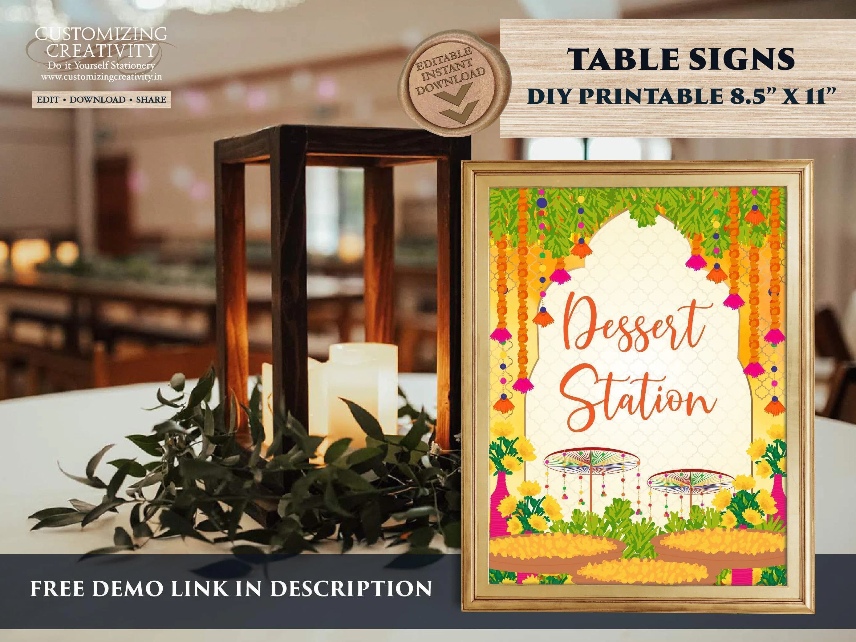 Indian Wedding Food Station Sign: Mehndi Decor (Digital Download) - image 4
