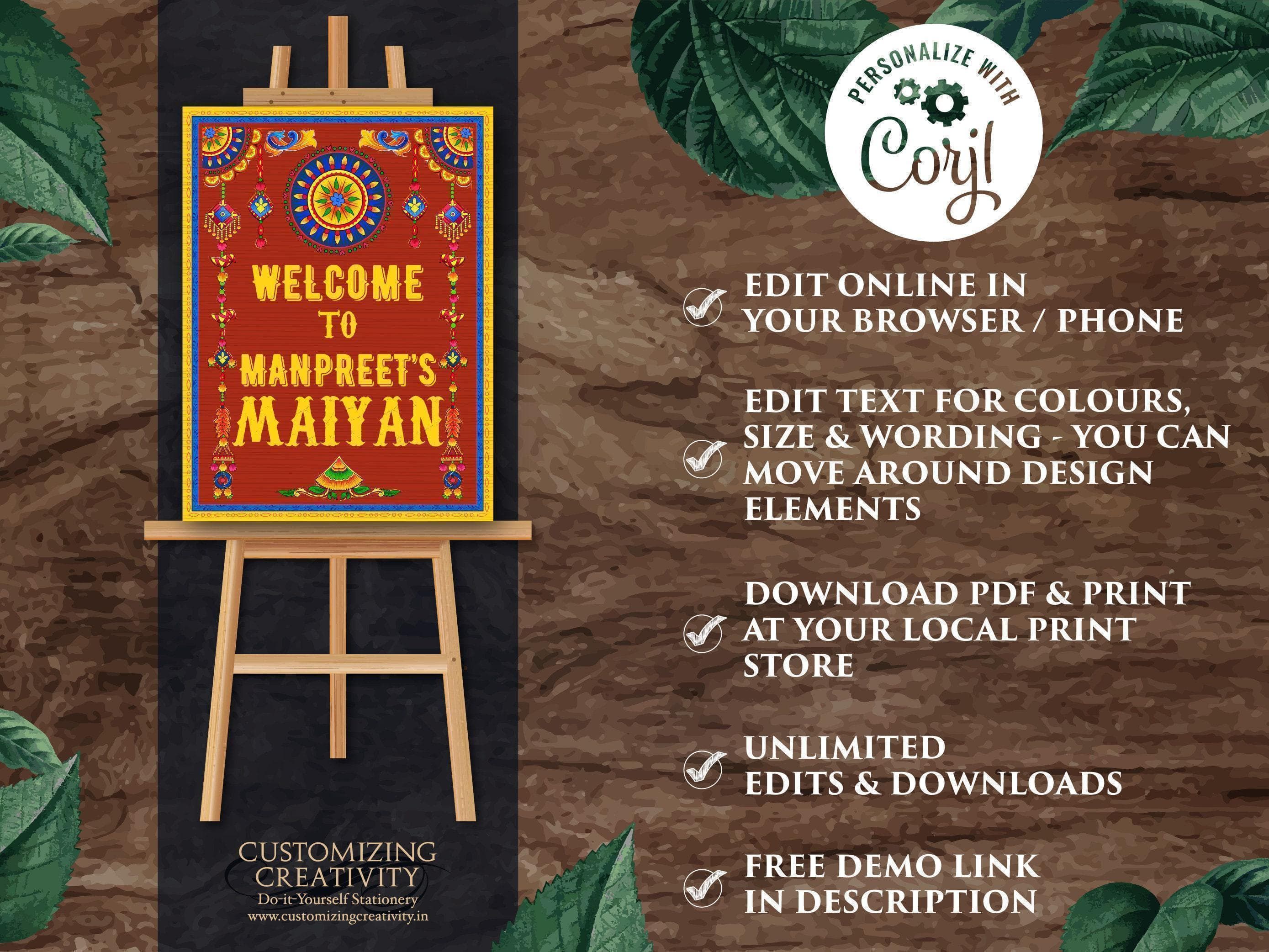 Bollywood Truck Art Welcome Sign: Punjabi Wedding Decor (Digital Download) - image 5