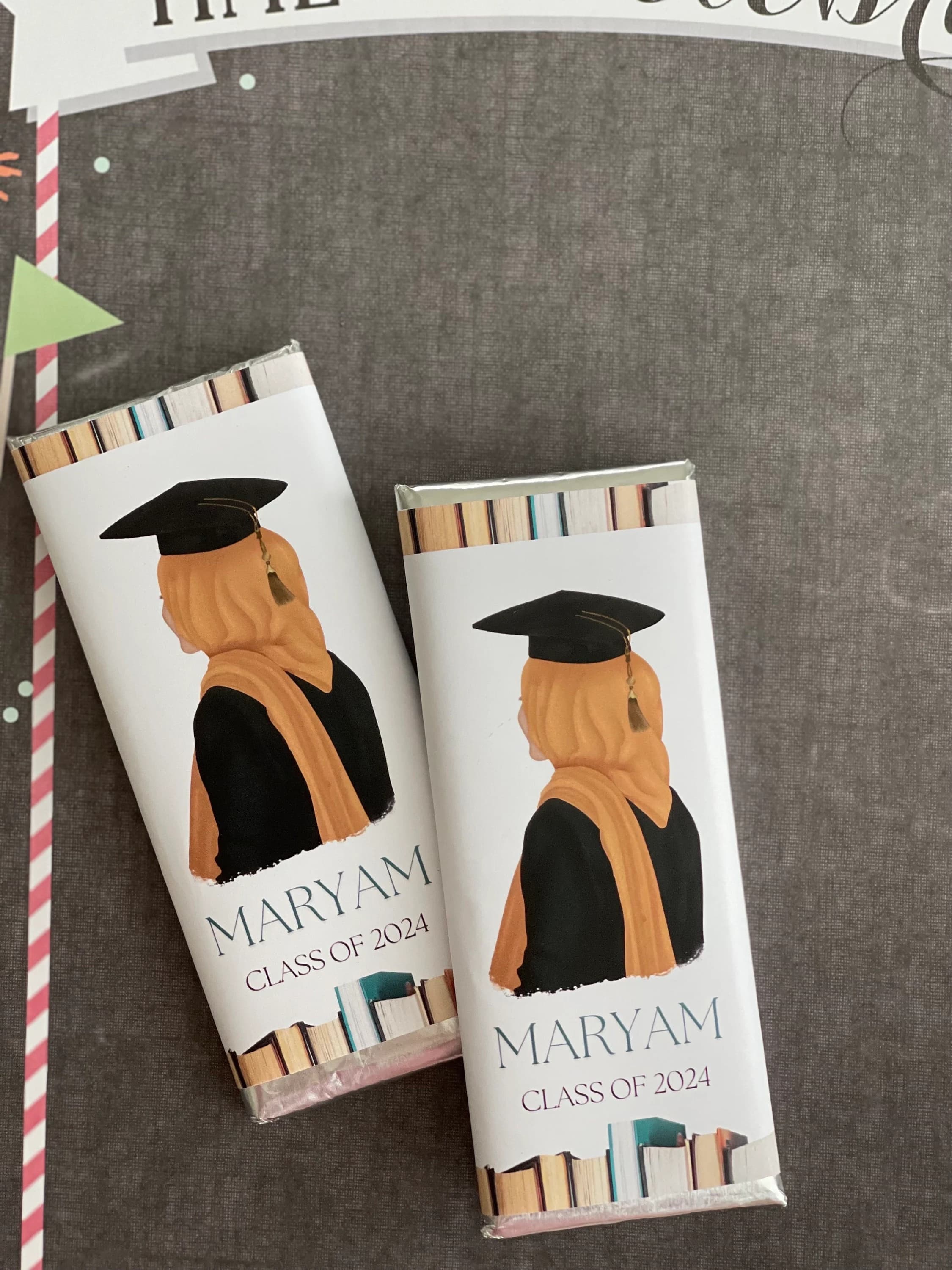 Graduation party favors, graduation candy, college graduation, class of 2024, high school graduation, grad party, graduation chocolate bars - image 3