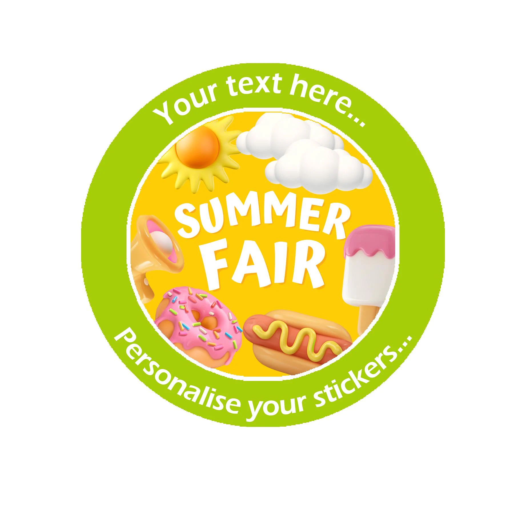 Personalised Summer Fair Stickers – Perfect for Party Bags & Gifts! Summer Gift Stickers - Thank you, Have a great Summer Fayre End of Year - image 3