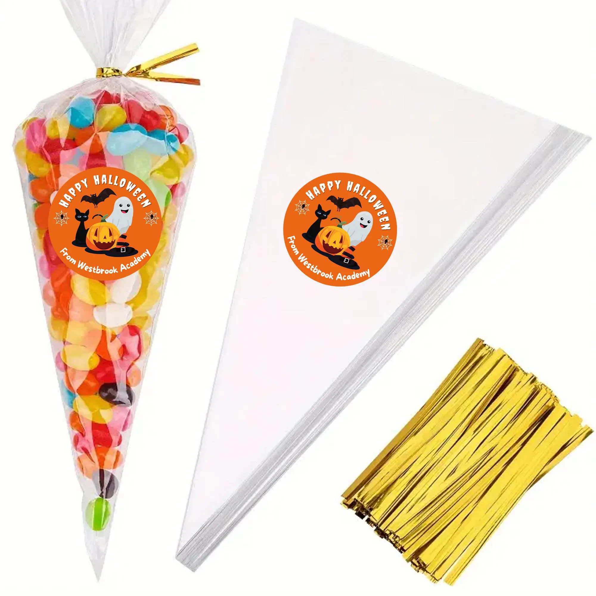 Personalised Halloween Party Stickers, Halloween Treat Bag Stickers, Sweet Cone Labels, Party Favours, Trick or Treat - Halloween Family - image 5