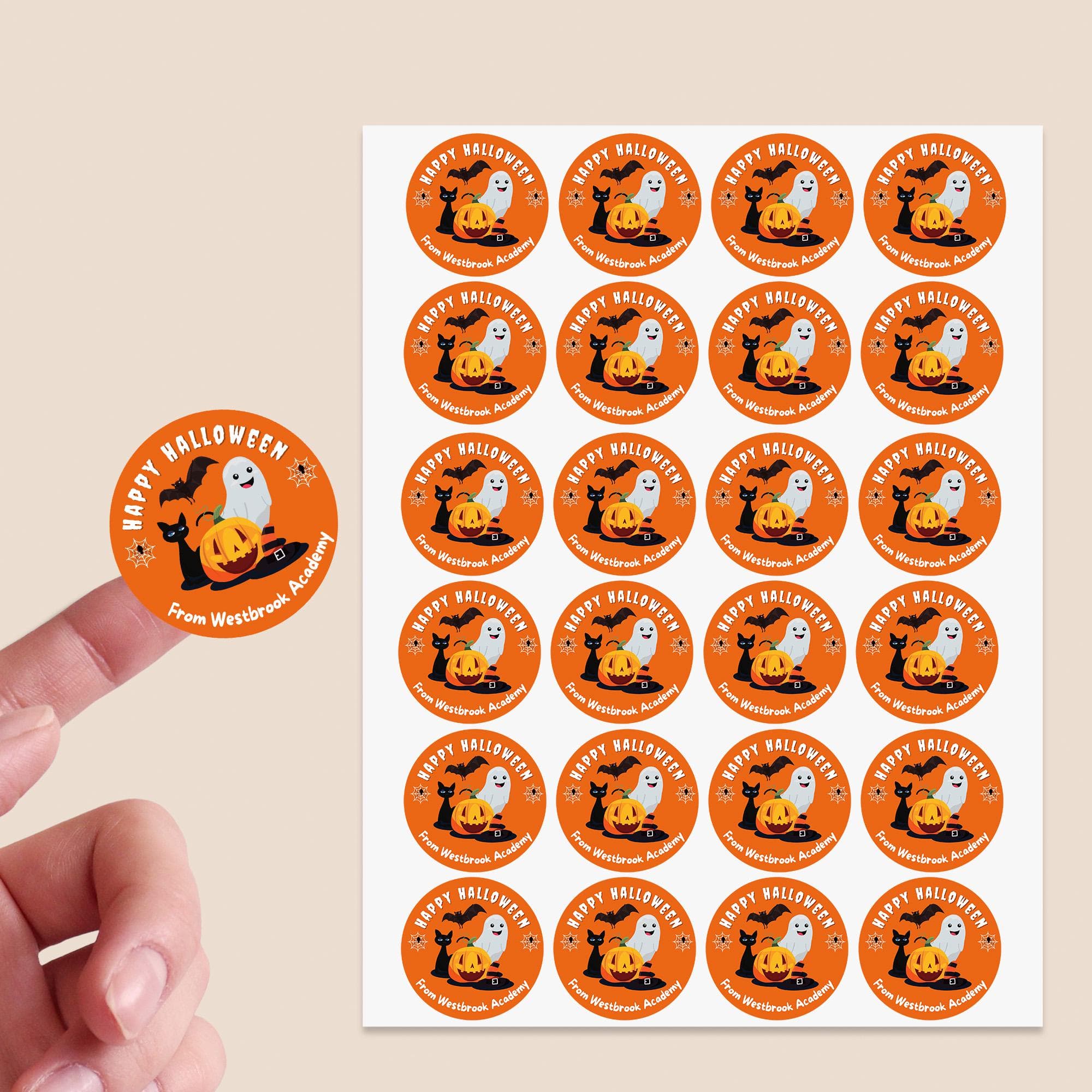 Personalised Halloween Party Stickers, Halloween Treat Bag Stickers, Sweet Cone Labels, Party Favours, Trick or Treat - Halloween Family - image 3