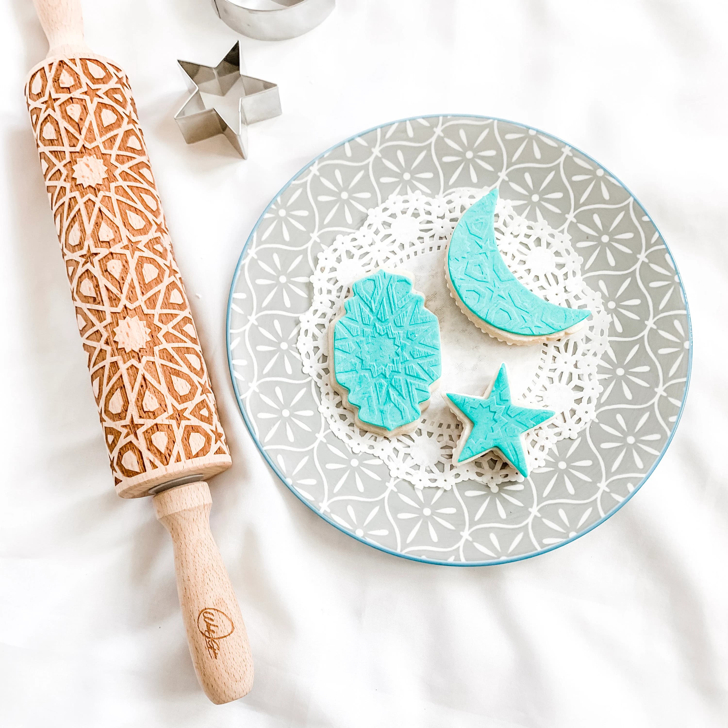 Islamic Geometric Pattern Rolling Pin. Eid gift. Ramadan gift. Muslim gift. Islamic gift. Mother's Day Gift. Ramadan baking. Eid Baking - image 3