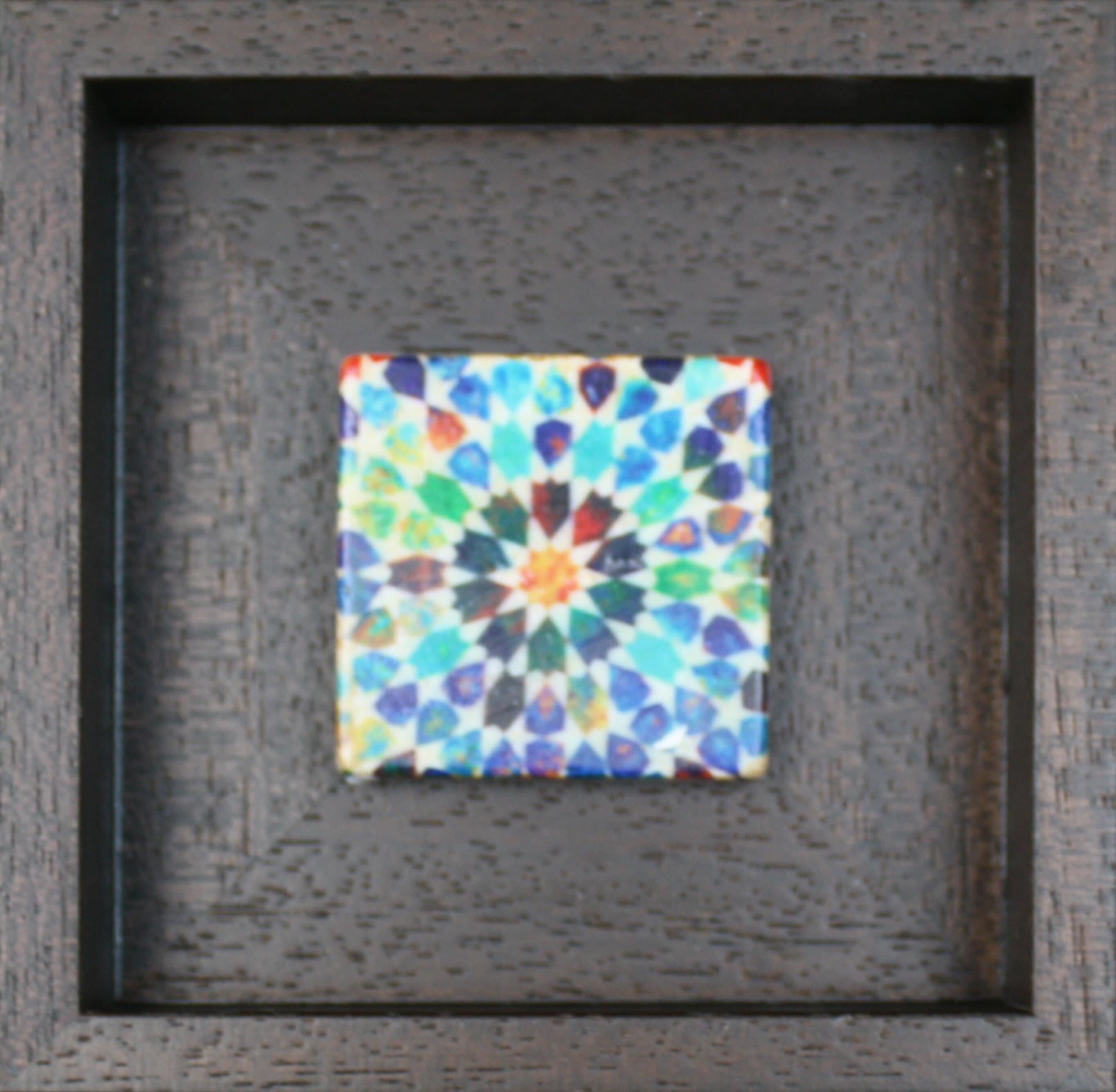 Multi-Colour Saadian Tombs Marrakesh Moroccan Zellige Mosaic Design Framed Stone Art Traditional Patterns - MINI - SMALL - image 4