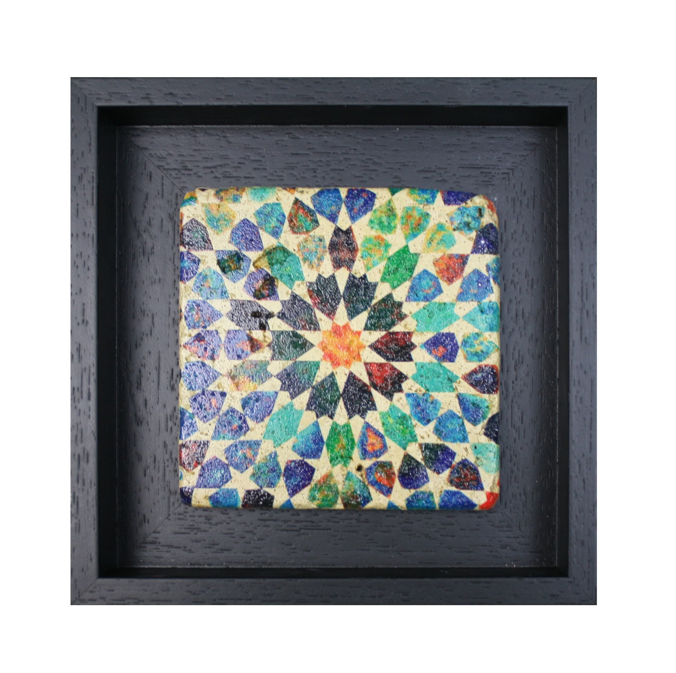 Multi-Colour Saadian Tombs Marrakesh Moroccan Zellige Mosaic Design Framed Stone Art Traditional Patterns - MINI - SMALL - image 5