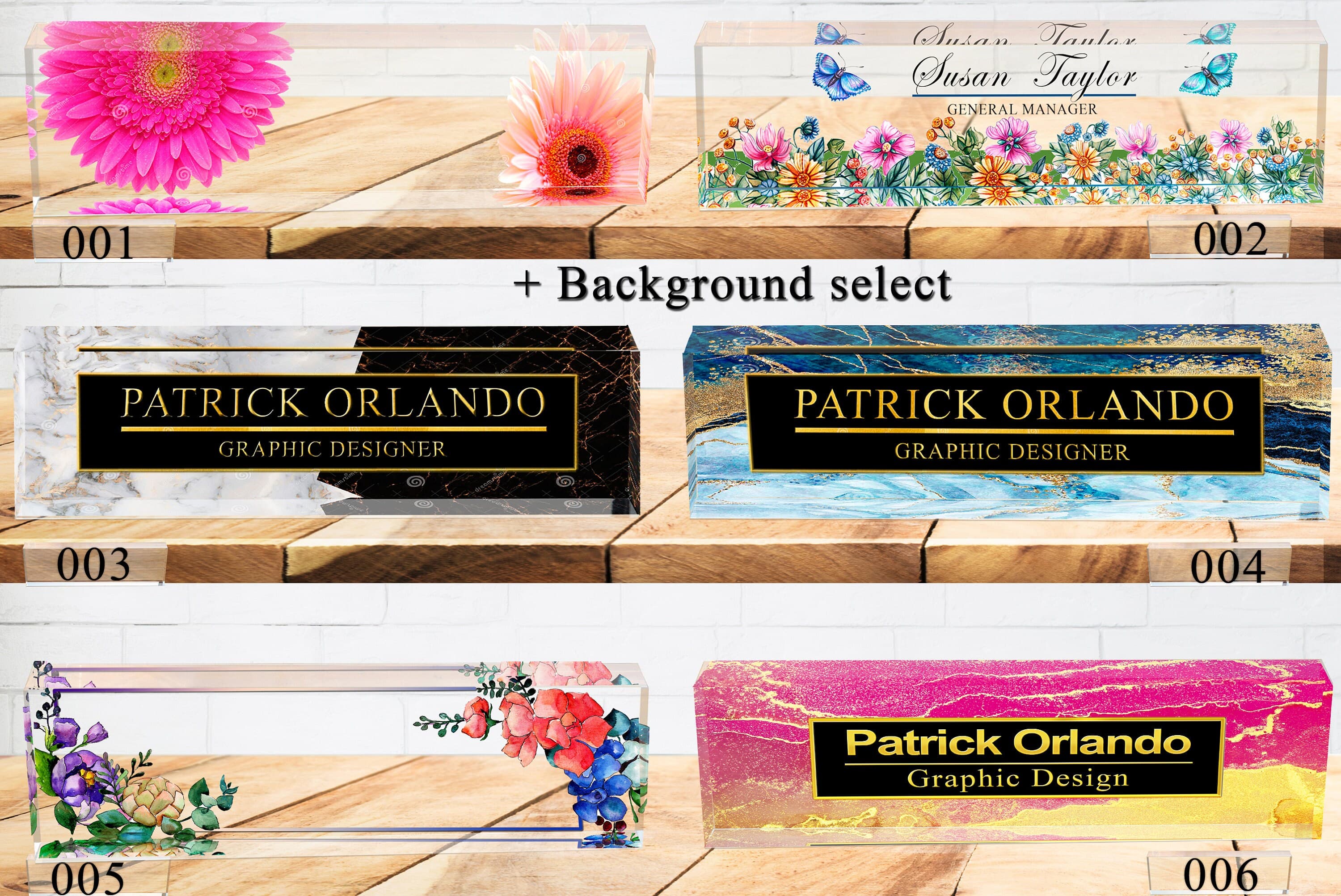 Personalized Acrylic Desk Name Plate, 3D Office Decor - image 3