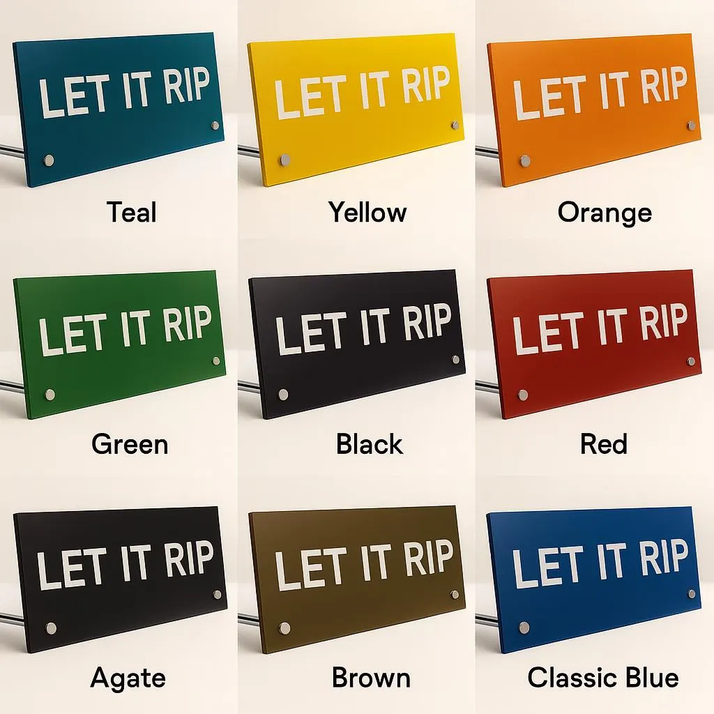 Let It Rip Motivational Acrylic Sign | Bold Desk Decor with LED Base | Gift for Office, Gym, Startup, Designer | Modern Inspiration Quote - image 3