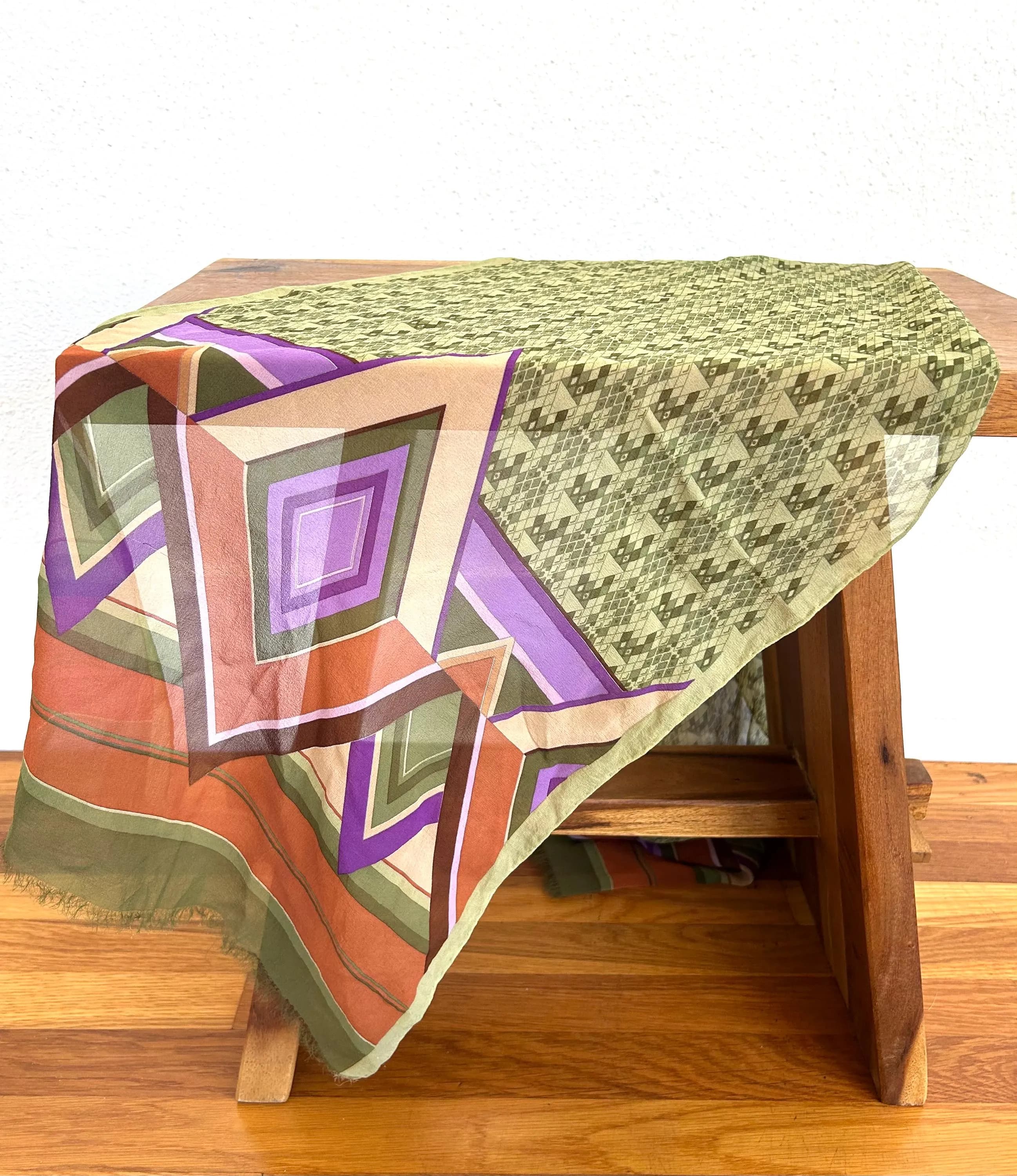 True Vintage Stucchi Lancetti Italian Silk Scarf 60s 70s geometric - image 5