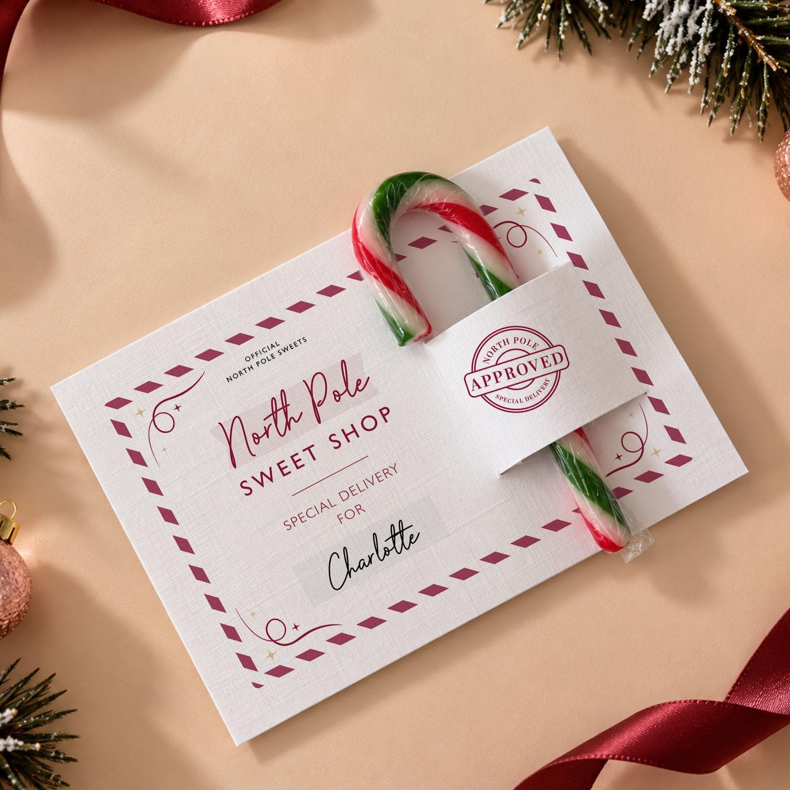 Christmas Eve Box Filler, Personalised Candy Cane Gift for Kids, North Pole Sweet Shop Christmas Treat, Stocking Filler - image 5