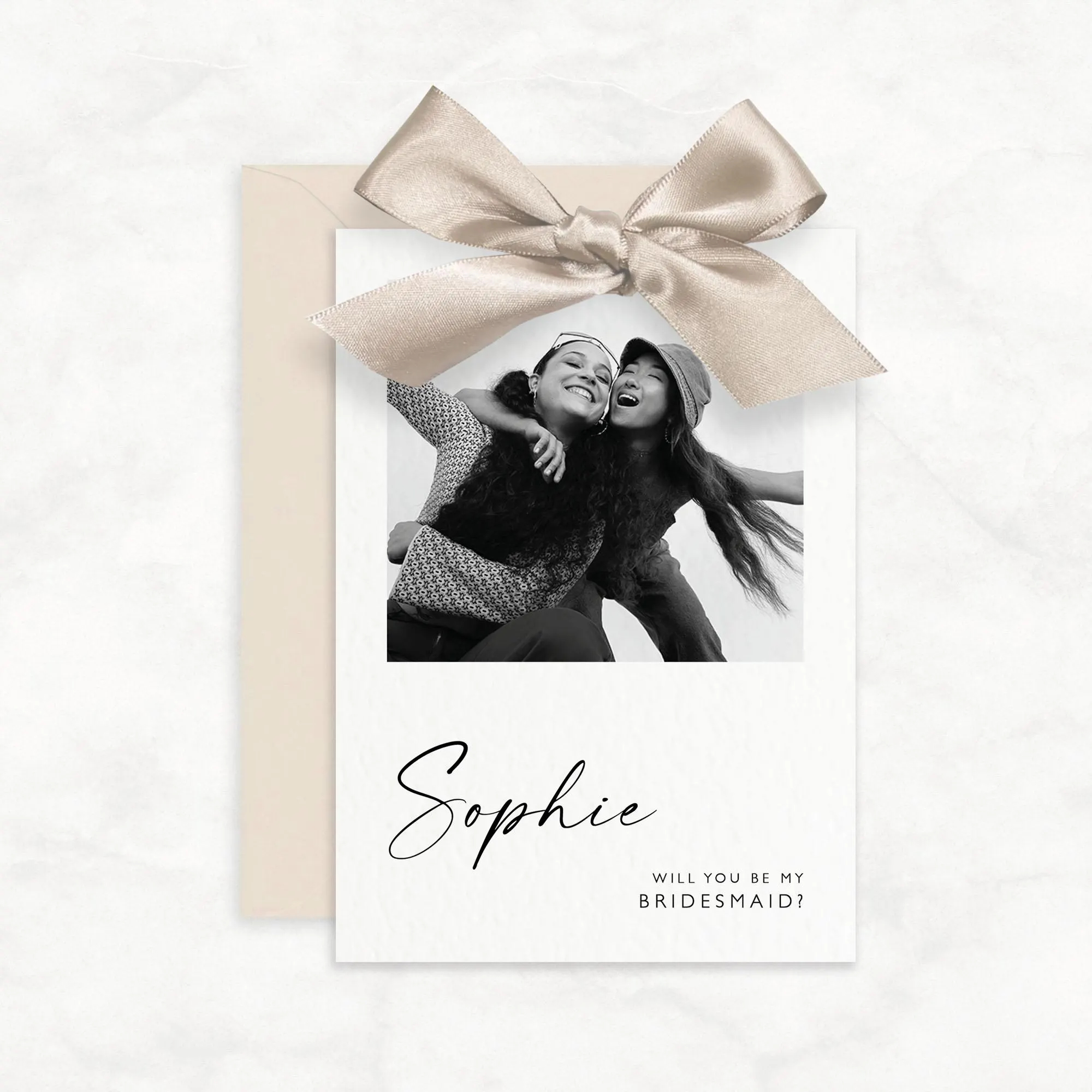 Personalised Bridesmaid Proposal Photo Card with Bow, Will You Be My Bridesmaid, Maid of Honour, Bridal Party Gift - image 4