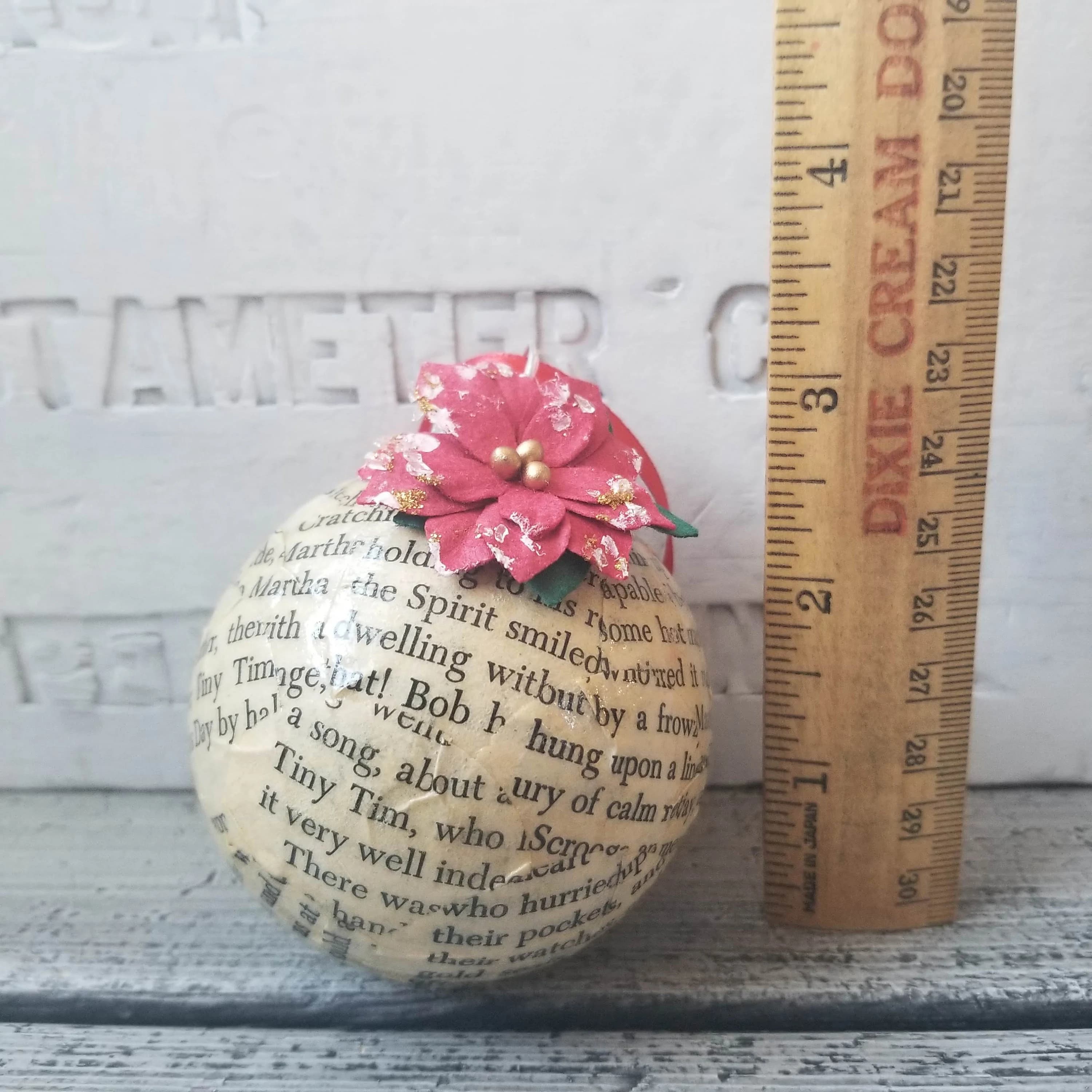 A Christmas Carol book page Christmas ornament, vintage Christmas Carol by Charles Dickens ornament, upcycled book ornament, Dickens