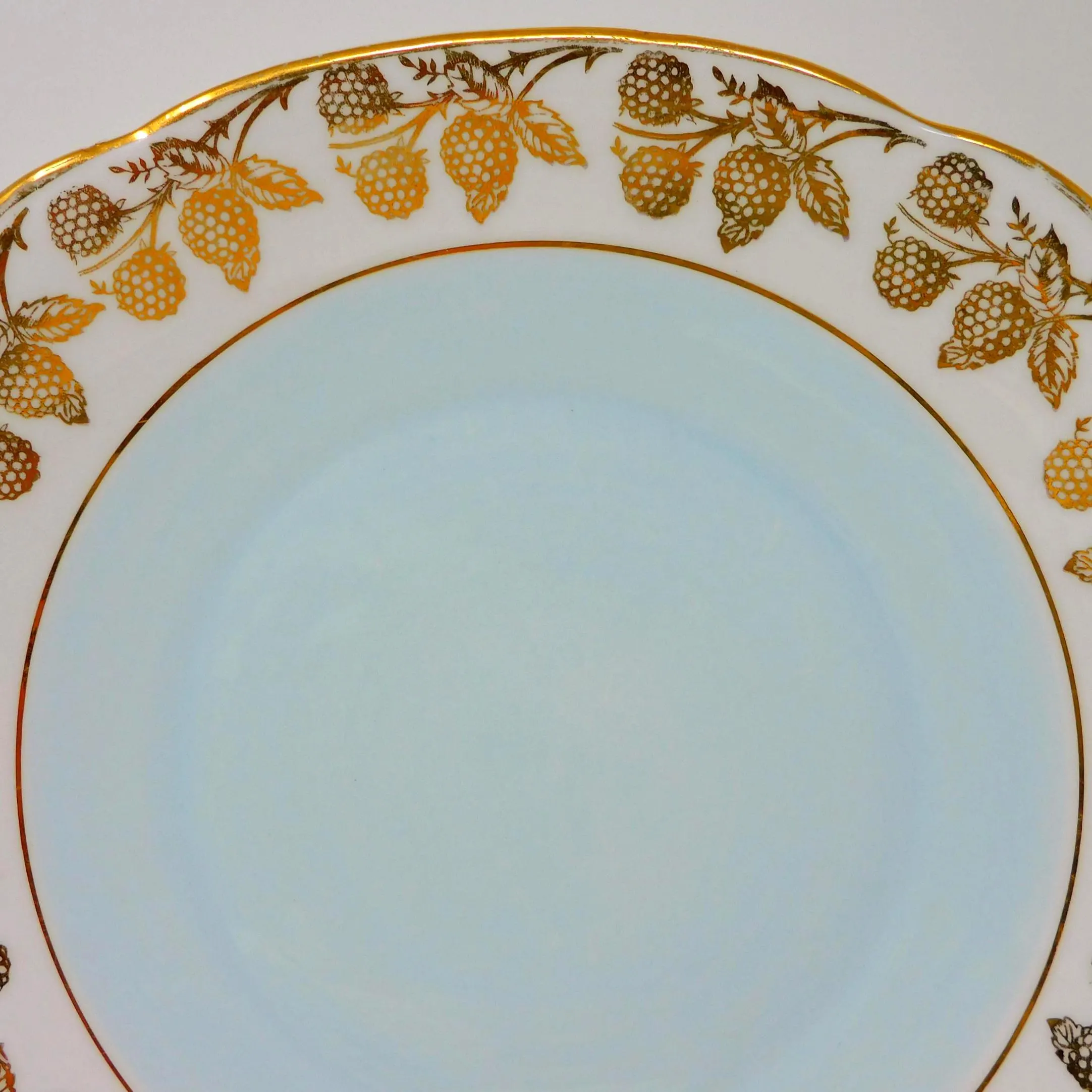 Duchess Bone China Cake Plate – Gold Blackberry Border, England – 9.25" - image 4