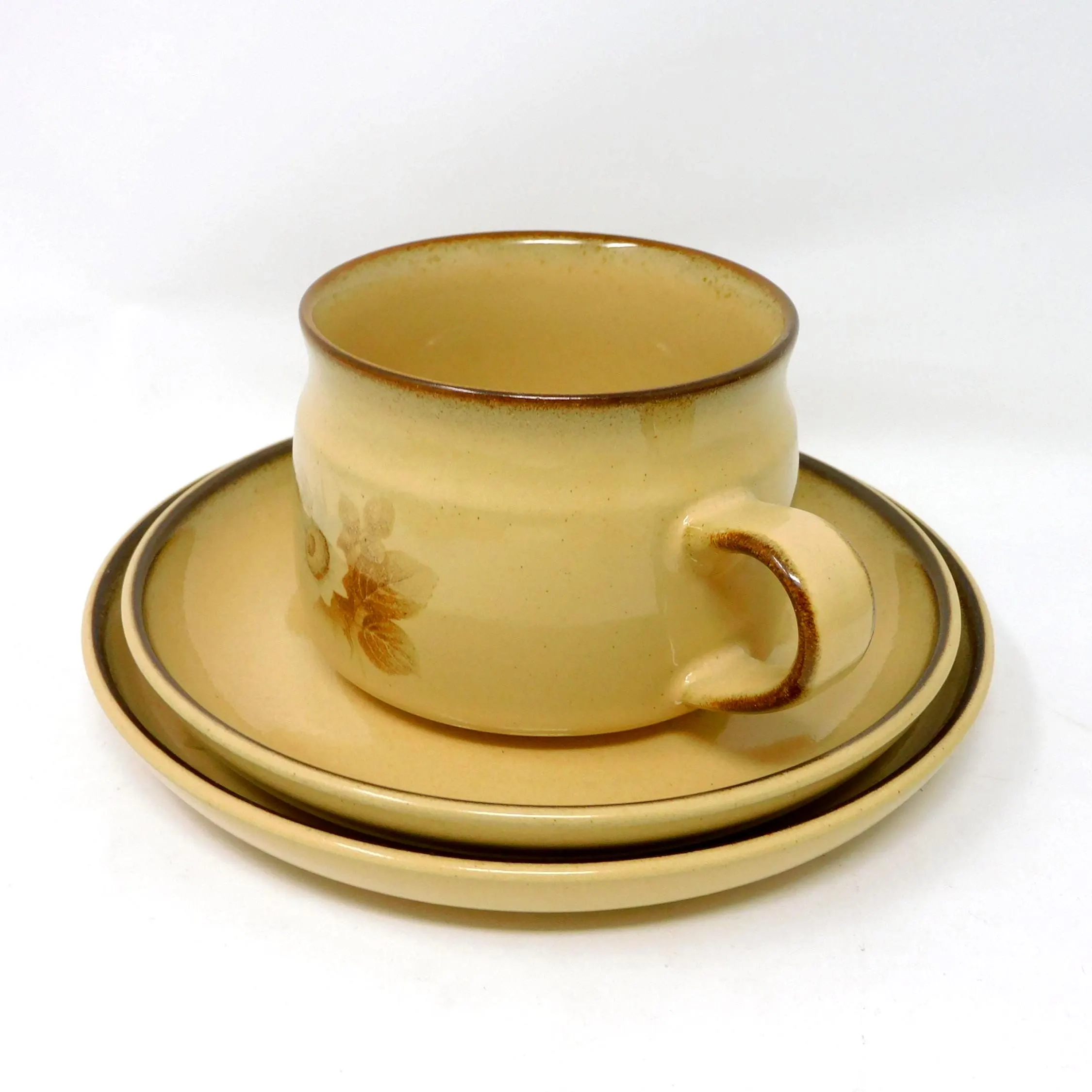 Vintage Denby Memories Trio Set • Floral Stoneware Coffee Cup, Saucer, Side Plate (1980s) - image 4