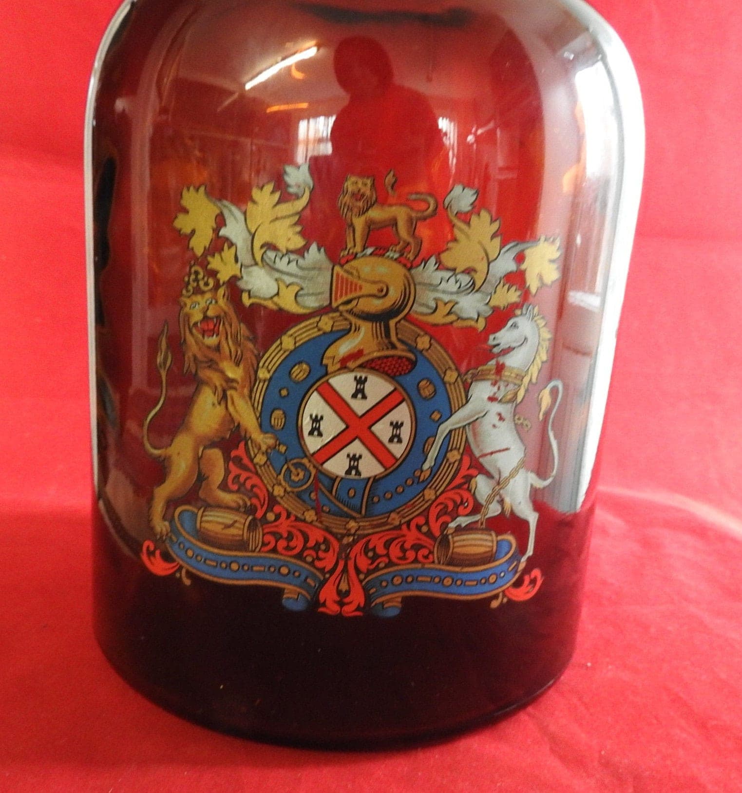 Rare antique/ vintage brown glass Demijohn with wooden stopper - image 5
