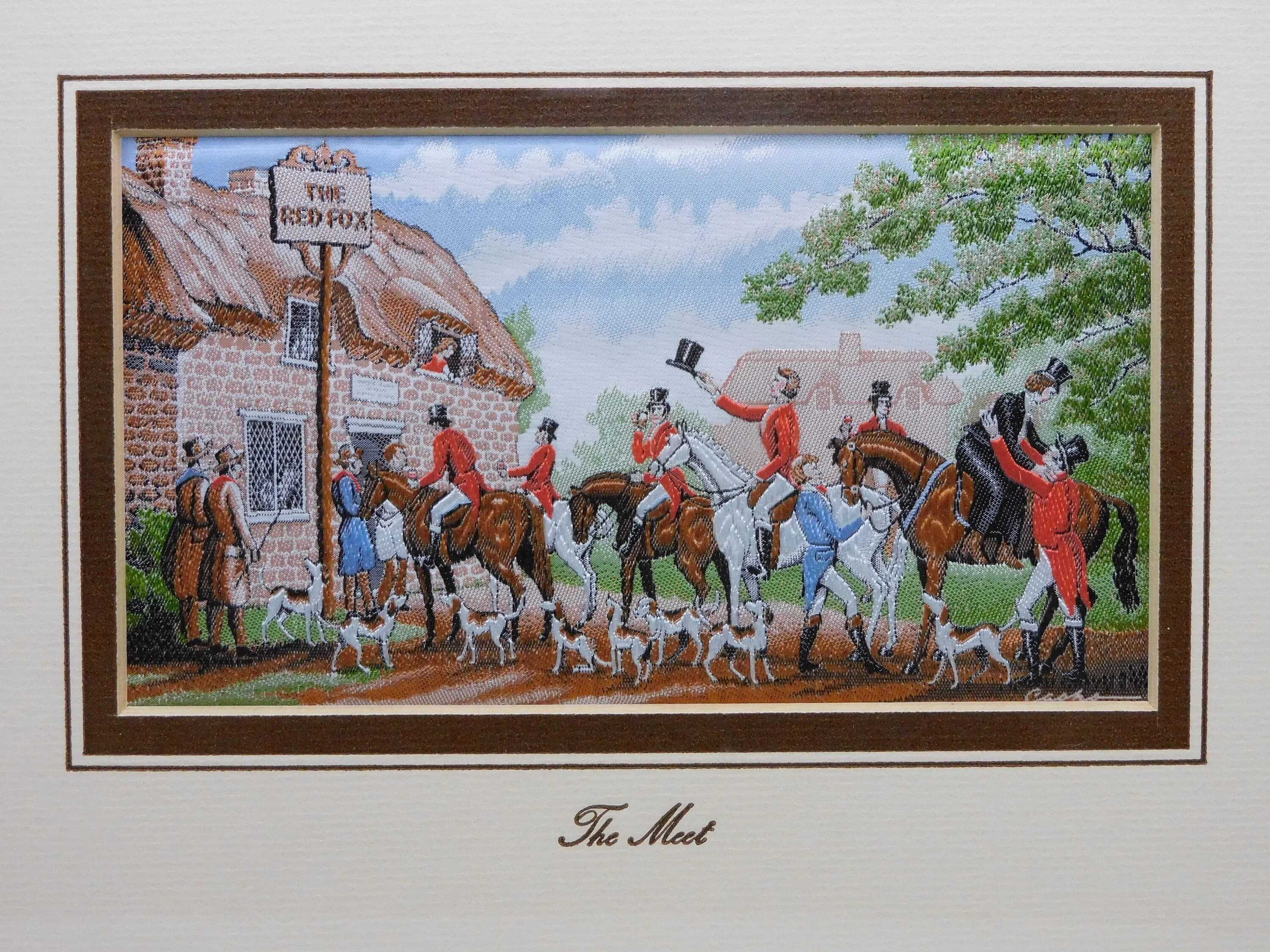 Cash's Silk Woven Picture: The Meet - Fox Hunting Scene in Presentation Box - image 3