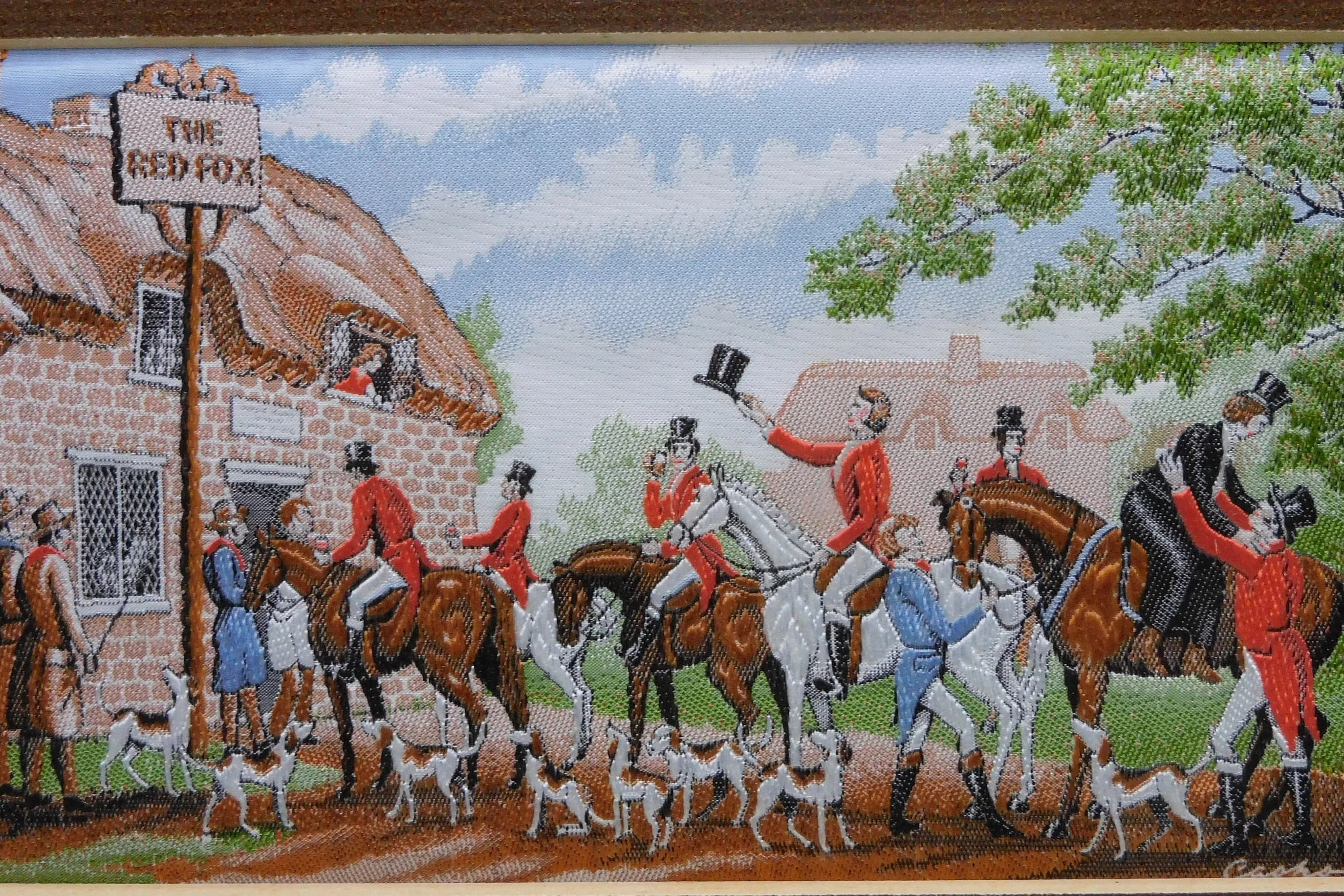 Cash's Silk Woven Picture: The Meet - Fox Hunting Scene in Presentation Box - image 4