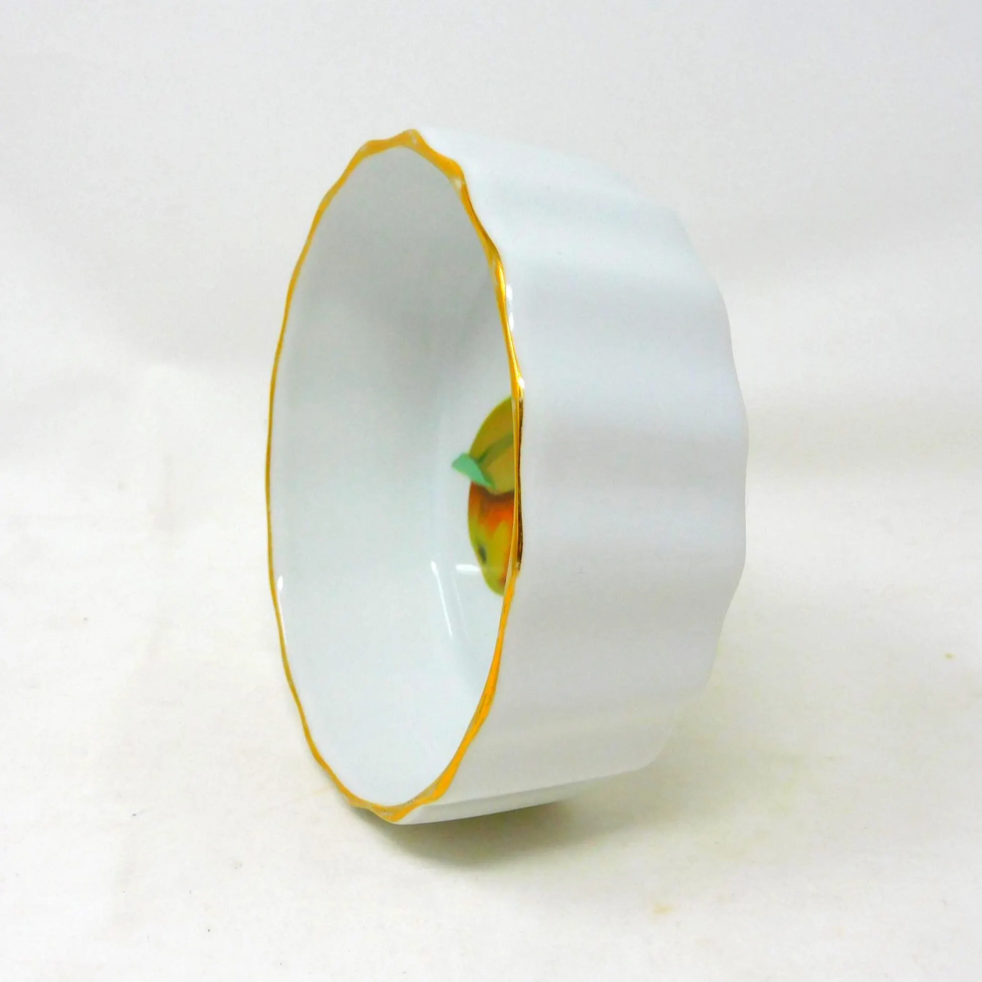 Royal Worcester Evesham Gold Flan Dish • Vintage Fruit Motif Porcelain (4 inch) - image 3