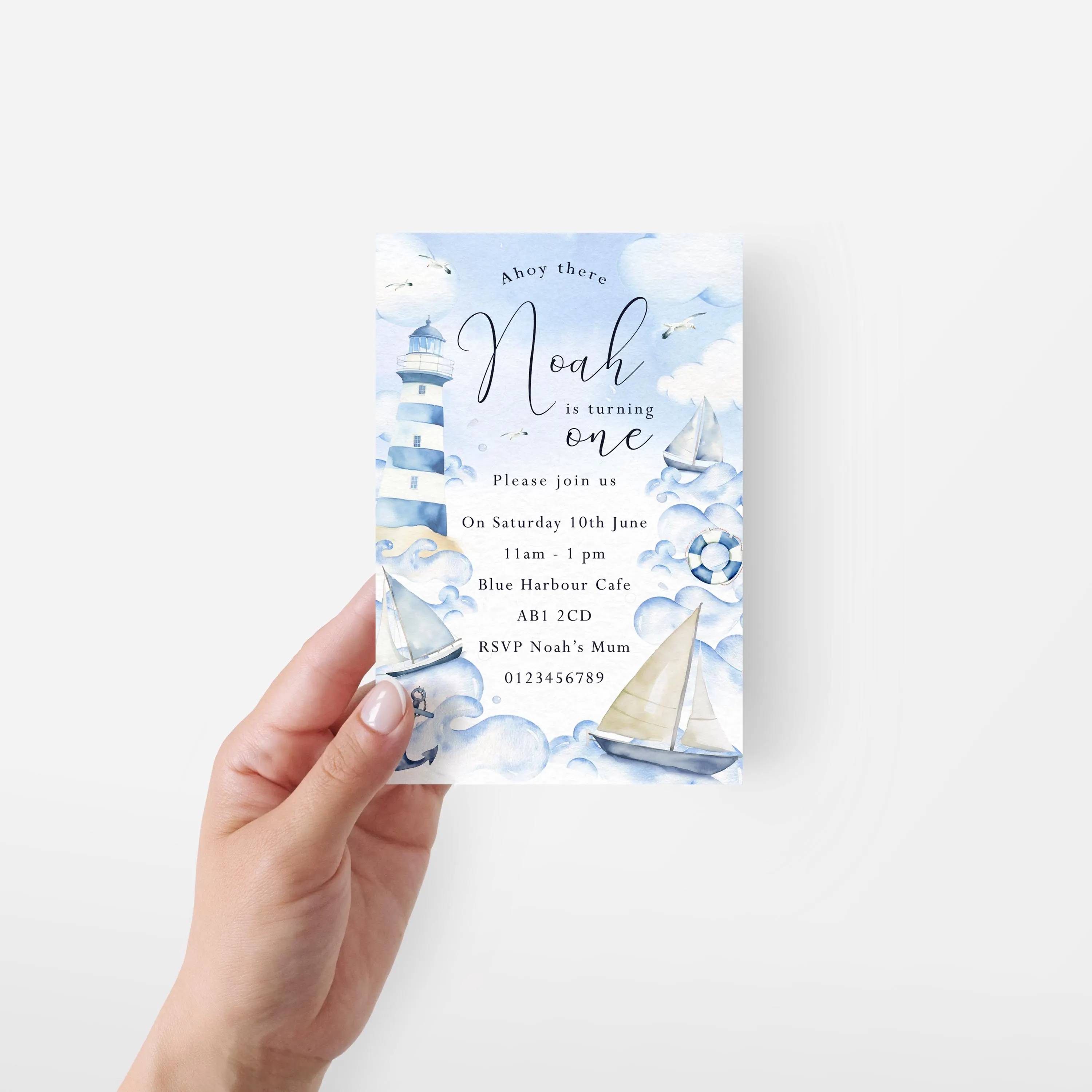 DIGITAL DOWNLOAD Personalised Boats Nautical Party Invitation - image 3