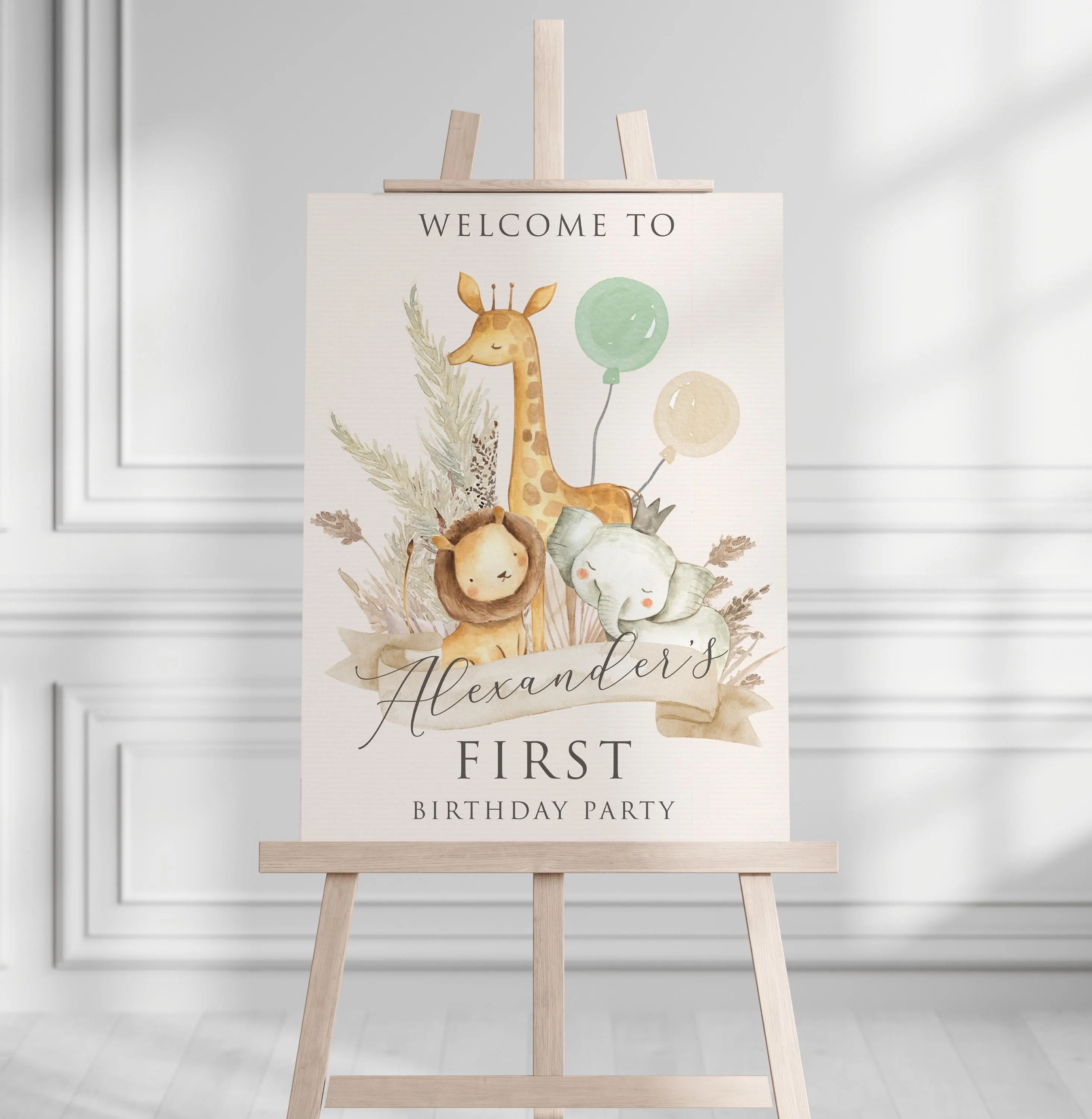DIGITAL DOWNLOAD Personalised Boho Jungle Safari Welcome Sign - image 3