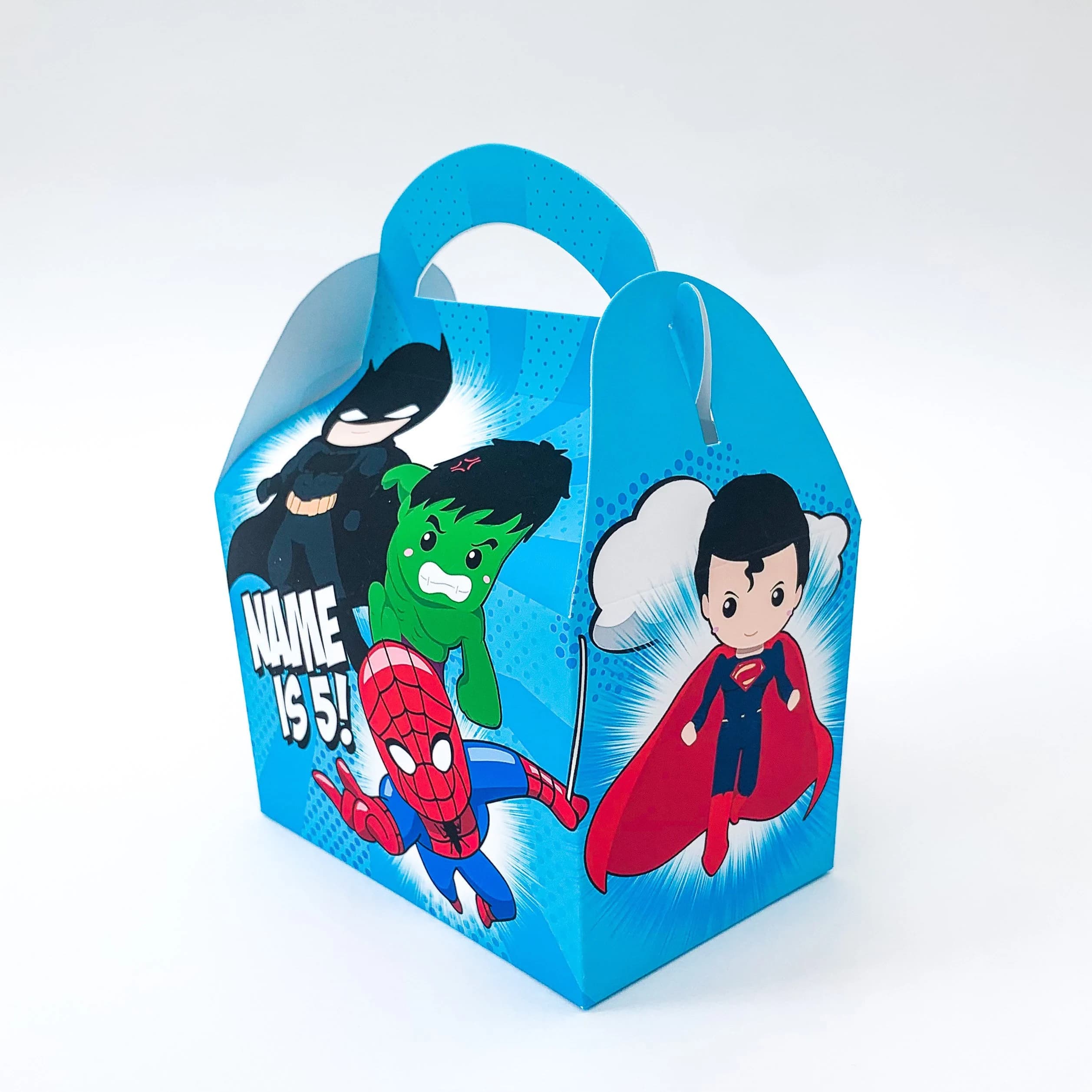 Superhero Personalised Children’s Party Box Gift Bag Favour - image 3