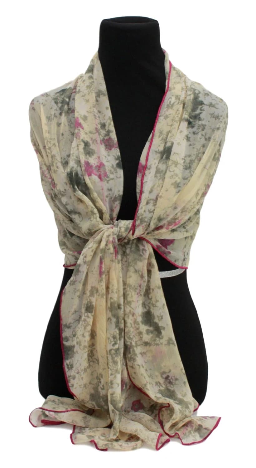 Lightweight Boho Floral Scarf – Airy Chiffon Wrap – Soft Oversized Summer Headscarf - image 5