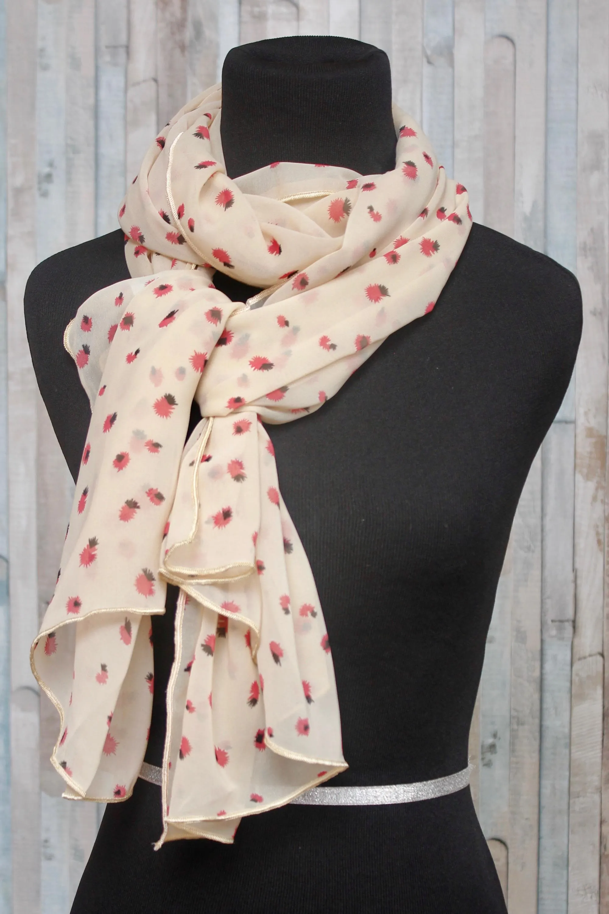 Soft Floral Chiffon Scarf – Lightweight Elegant Women’s Wrap - image 3