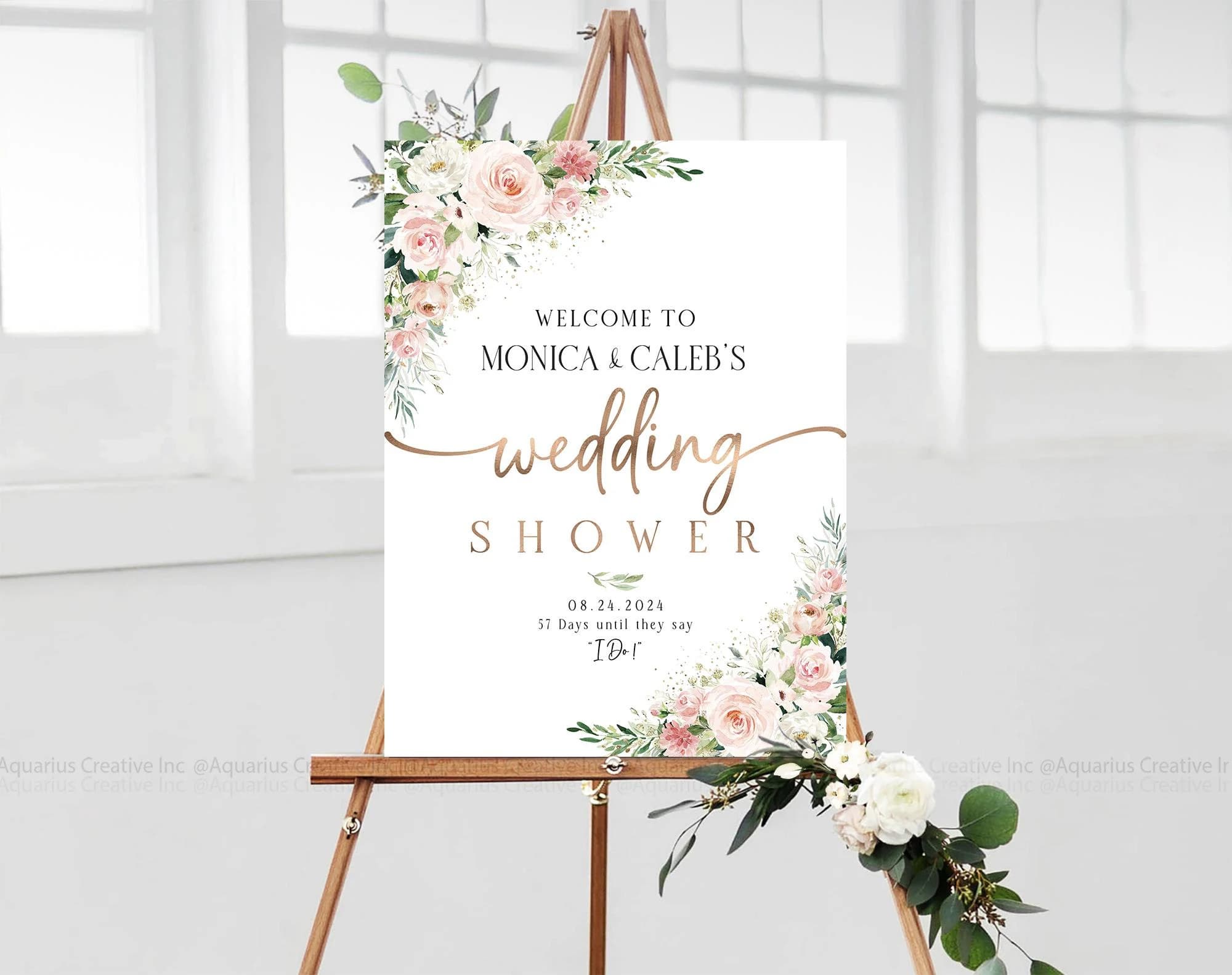 Wedding Shower decorations, Couples shower sign, Bridal Shower decorations, Bridal Shower Welcome Sign, Bridal Shower sign, Couples shower invitations, Baby shower sign, Wedding Shower invitations, Blush Pink Decor, Greenery Wedding decorations