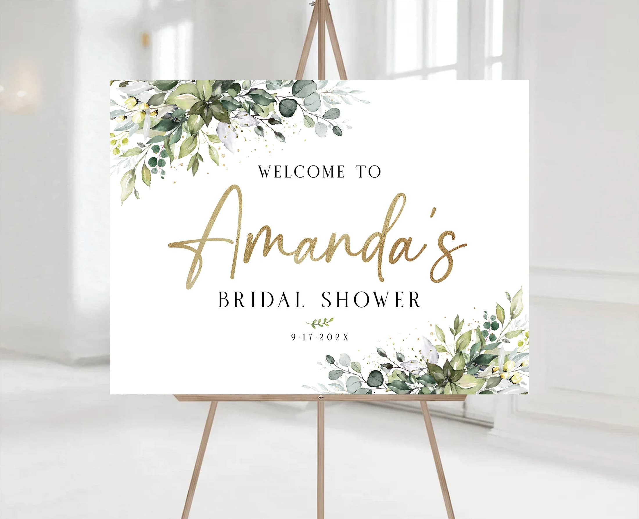 Bridal Shower Welcome Sign, Bridal Shower Sign, Greenery Bridal Shower, Bridal Shower Decorations, Bridal Brunch Sign, Bridal Tea Sign, Sign - image 3