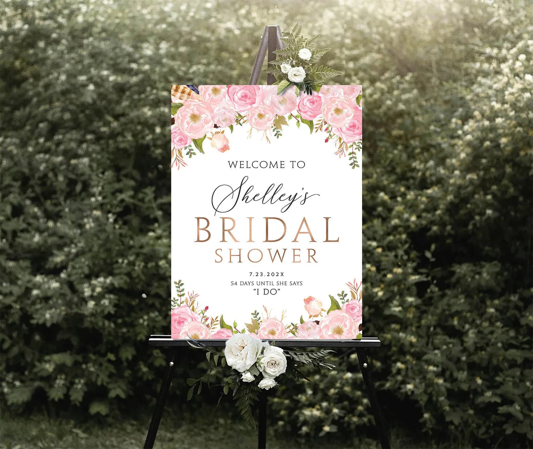 Bridal Shower Decor, Blush Pink Bridal Shower Decorations, Bridal Shower Banner, Bridal shower Invite, Bridal shower Poster, Blush Pink decor, Bridal Tea sign, Bridal Brunch Sign, Rose Gold Decor, Greenery Decor, Couples Shower Sign, Shower Sign