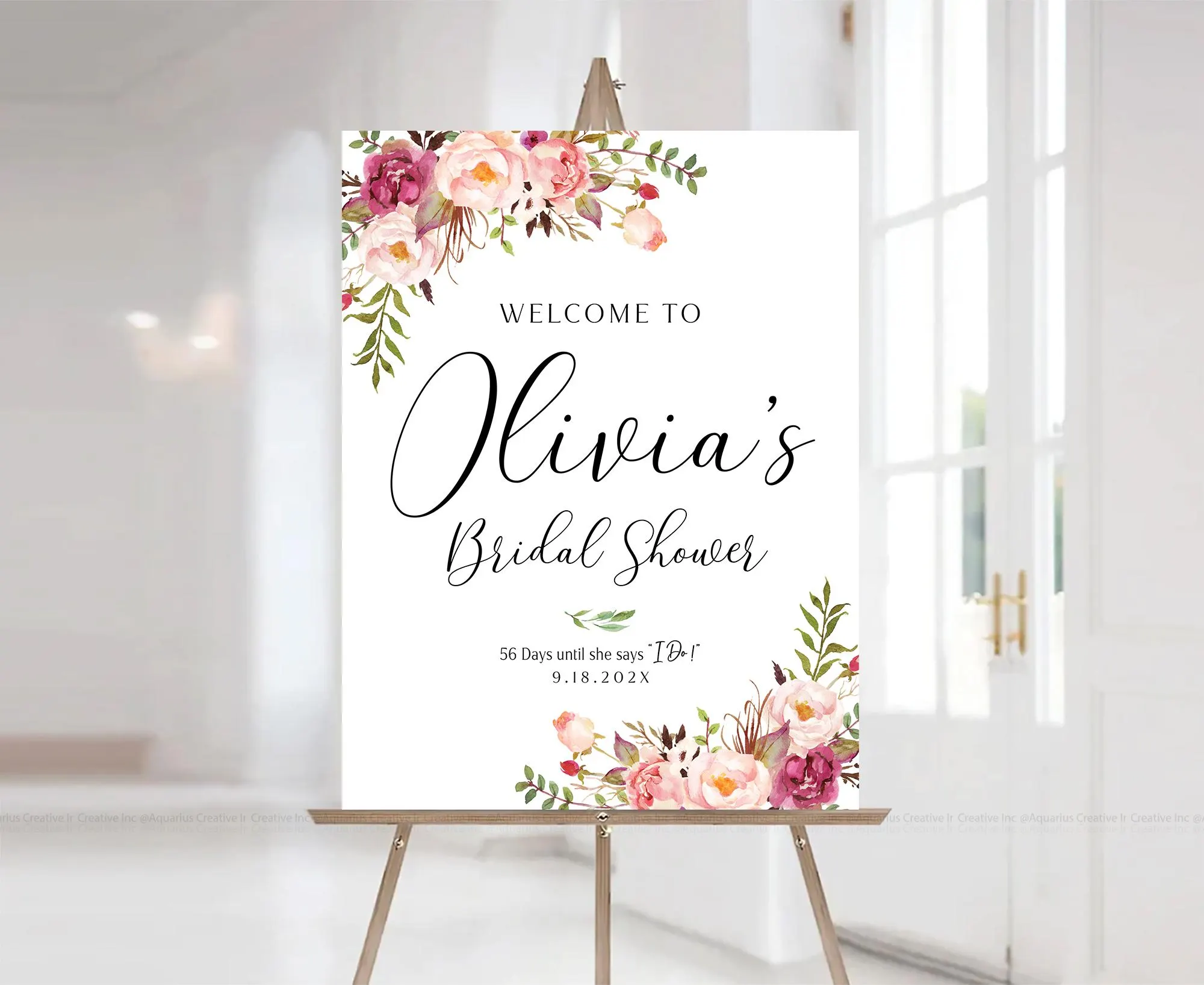Bridal Shower Decor, Blush Pink Bridal Shower Decorations, Bridal Shower Banner, Bridal shower Invite, Bridal shower Poster, Blush Pink decor, Bridal Tea sign, Bridal Brunch Sign, Rose Gold Decor, Greenery Decor, Couples Shower Sign, Shower Sign