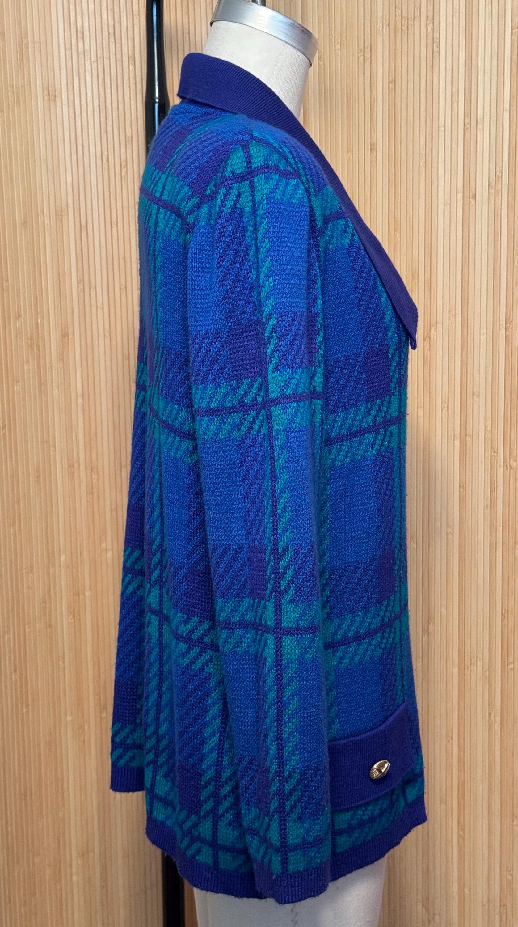 80s Mita Jewel-tone Knit Lady Jacket Cardigan - image 2