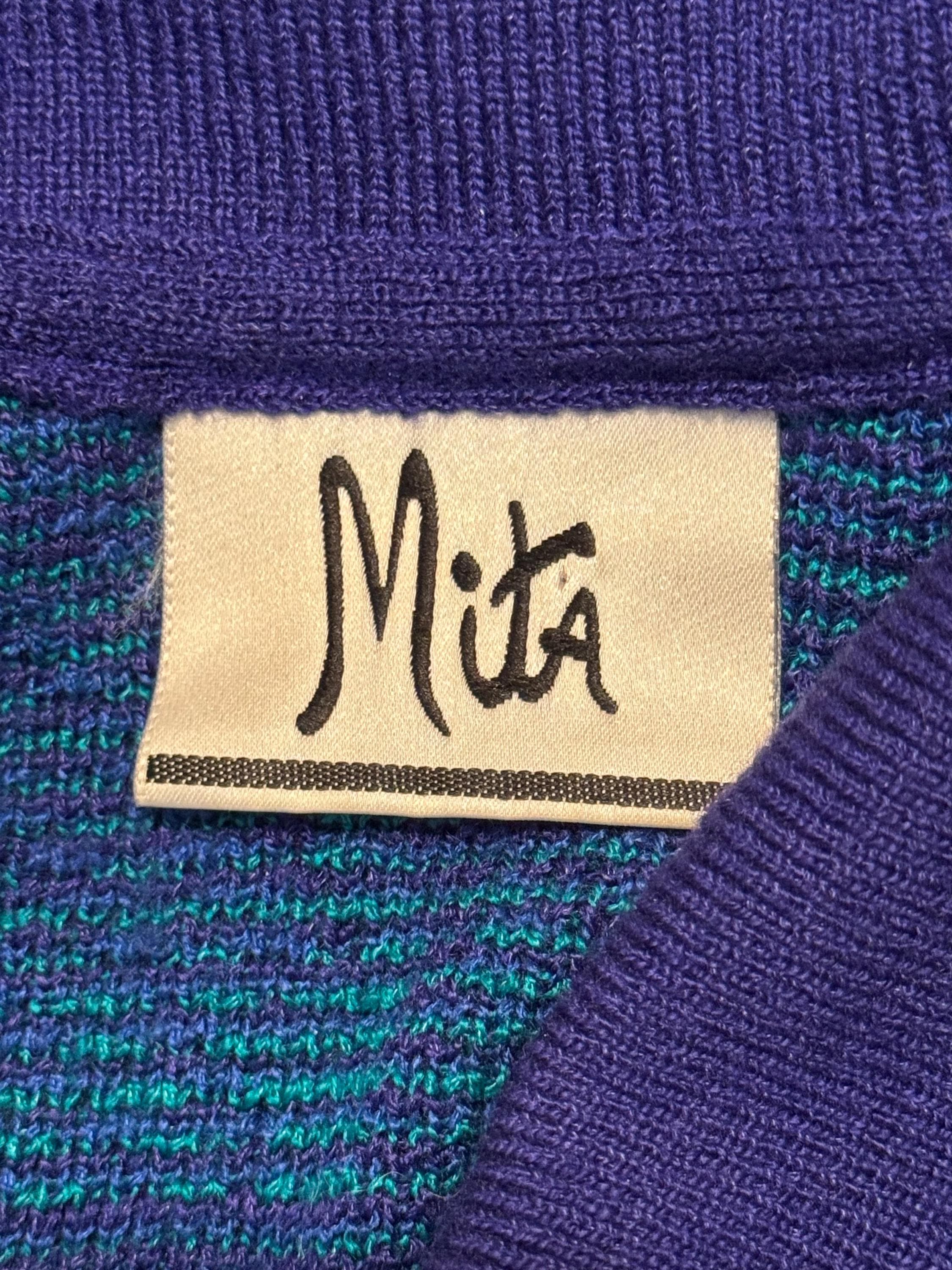 80s Mita Jewel-tone Knit Lady Jacket Cardigan - image 4