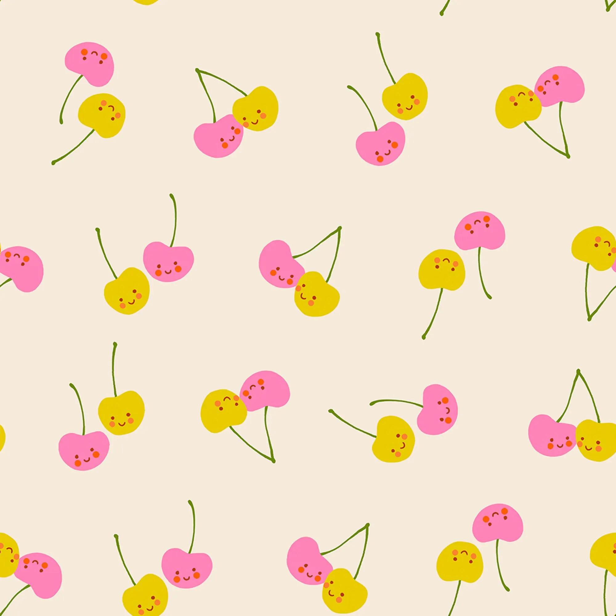 Ruby Star Society Trinketry by Melody Miller - Cherry Friends Print in Natural (Item # RS0112 11) - yardage - image 3