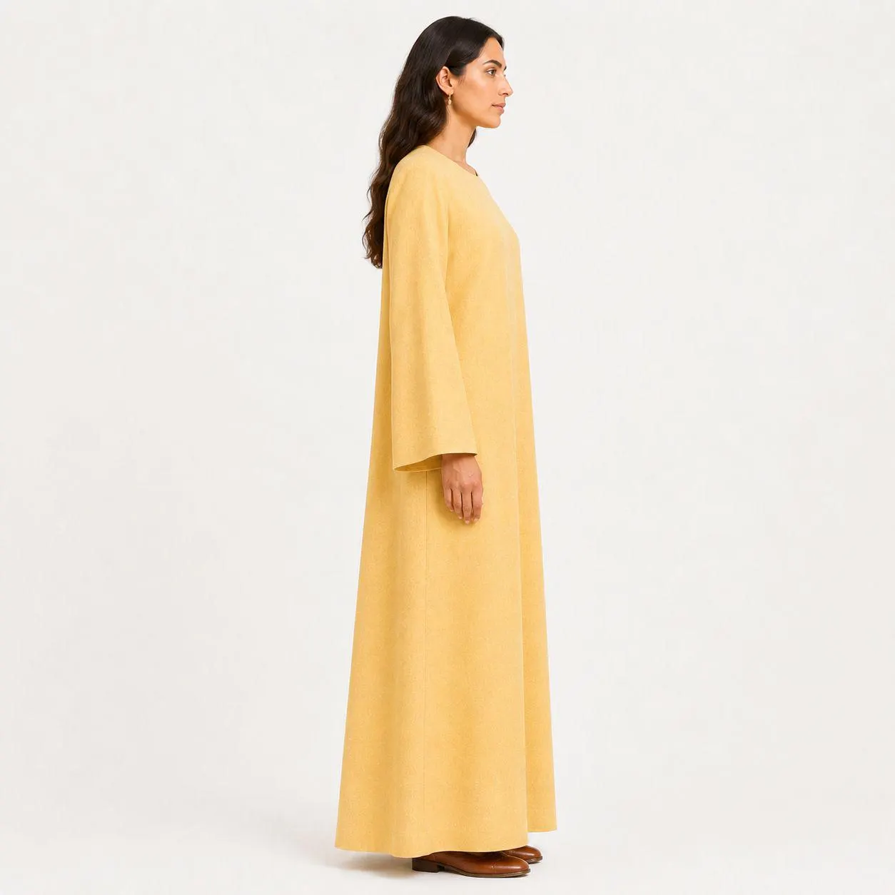 Golden Sand Linen Wide Sleeves Abaya – Women Abaya – Kaftan Dress – Minimalist Fashion – Islamic Outfit - image 3