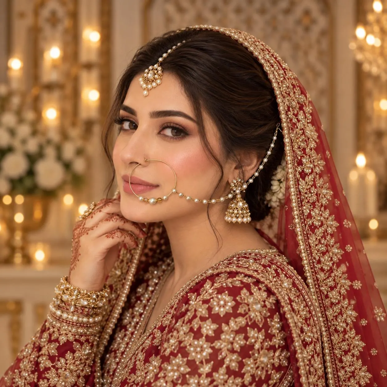 Indian nose ring nath, studs, hoops gold plated Pakistani designer bridal jewelry handmade personalised Jewellery sabyasachi Jewllery gold