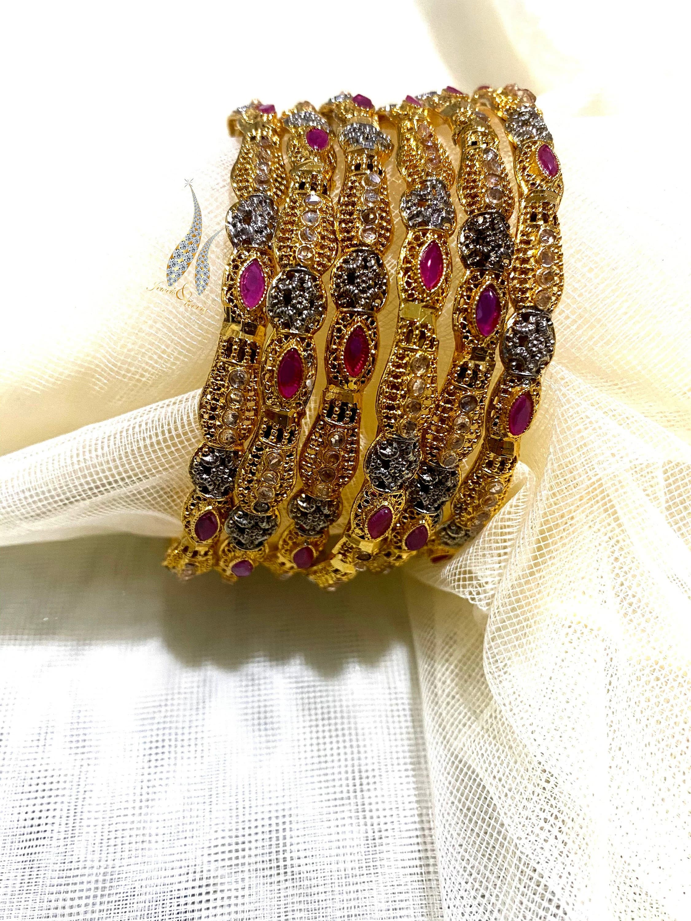 real gold look gold plated pakistani bangles